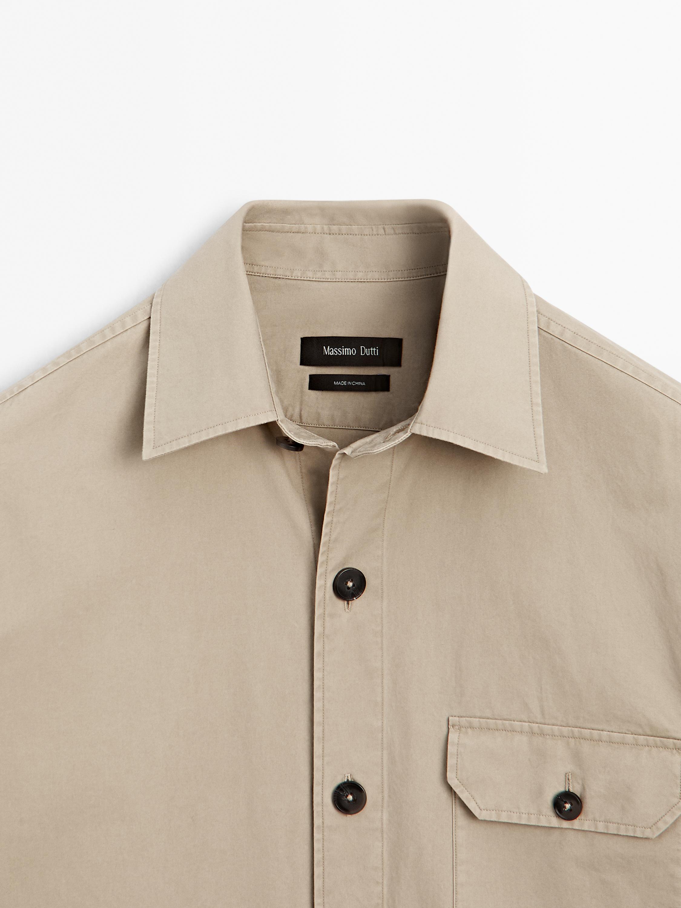 100% cotton overshirt with pocket