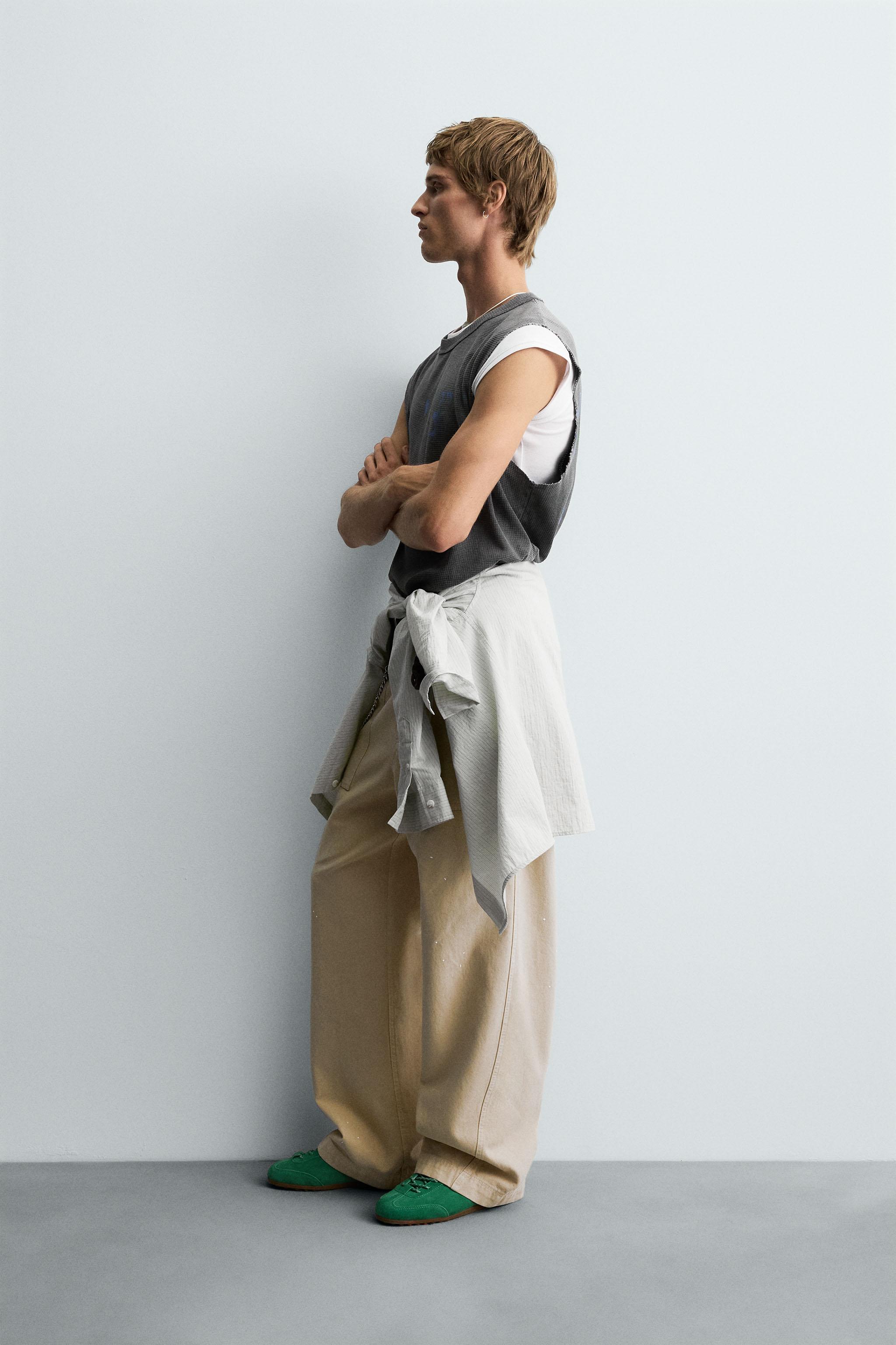 PRINTED WASHED KNIT TANK TOP