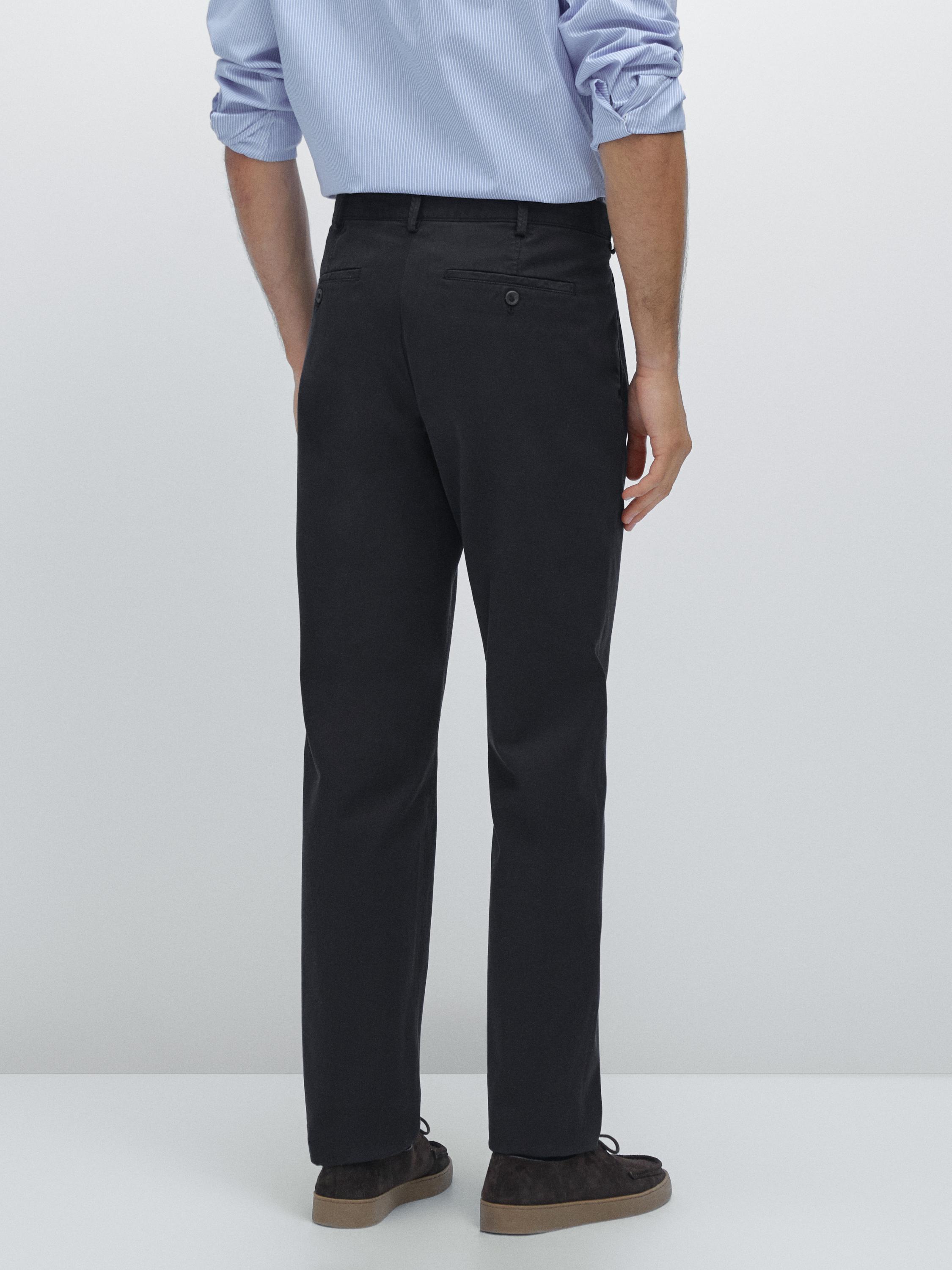 Slim fit textured trousers