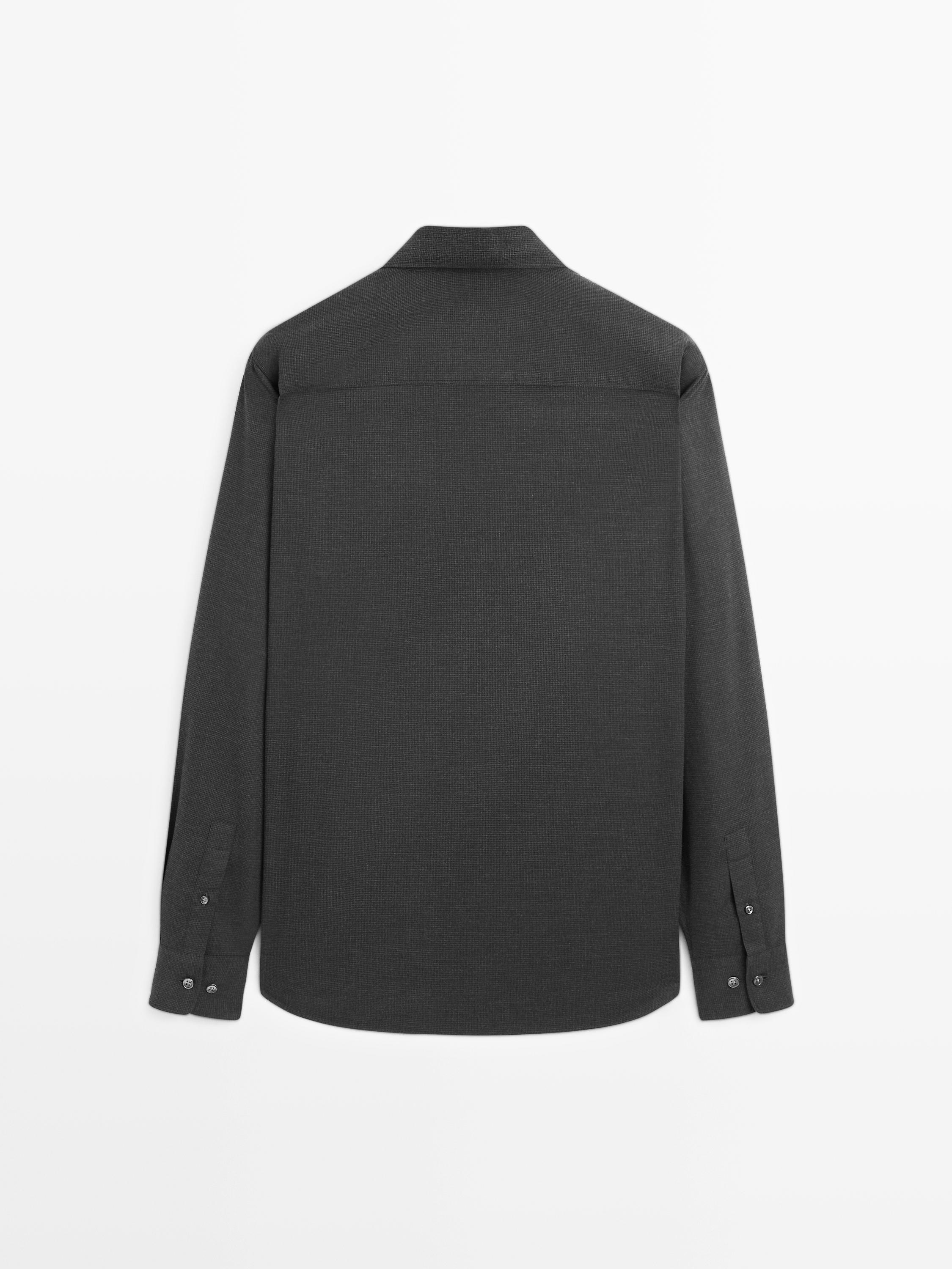 Regular fit micro-check shirt