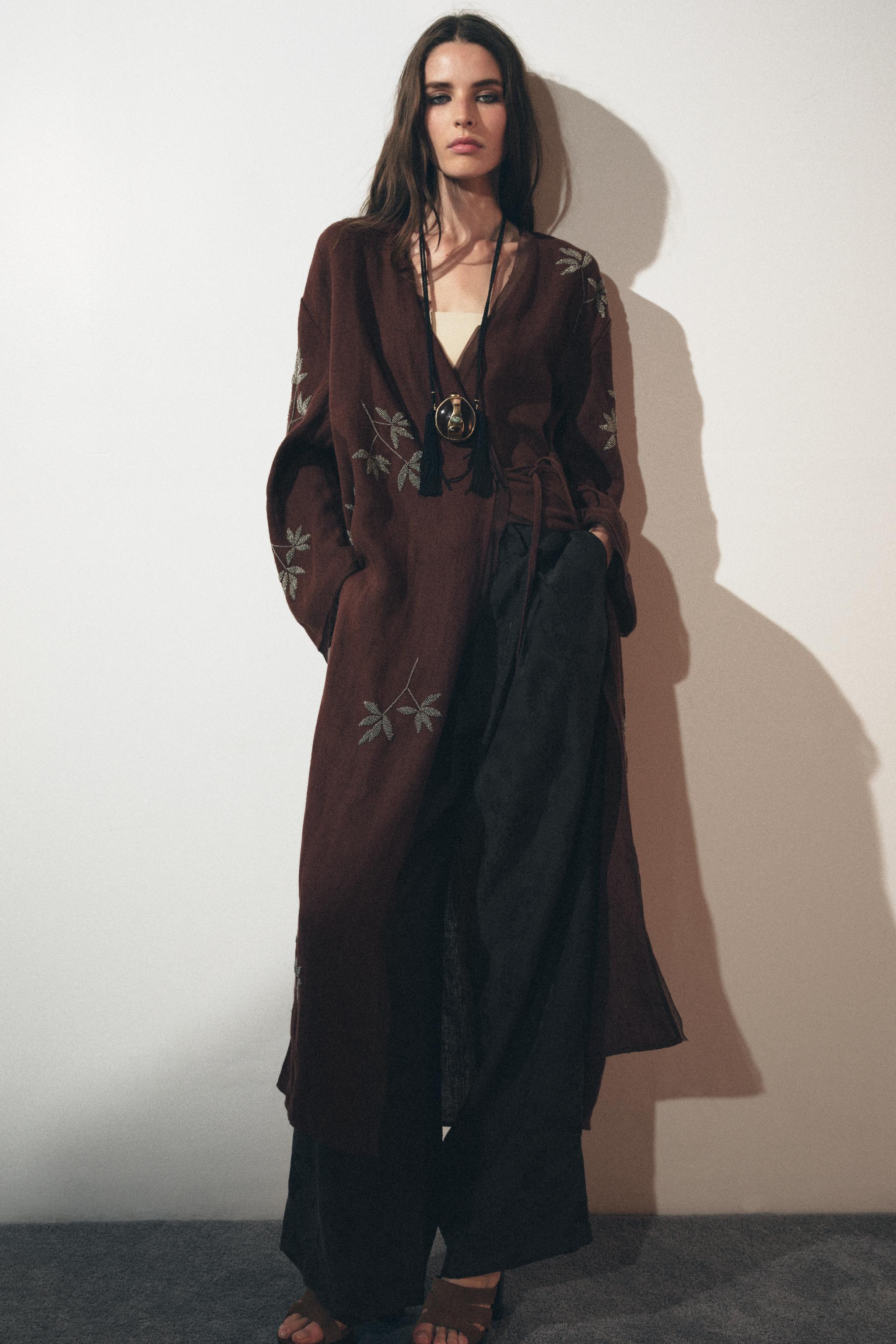 EMBROIDERED LINEN KIMONO ZW COLLECTION