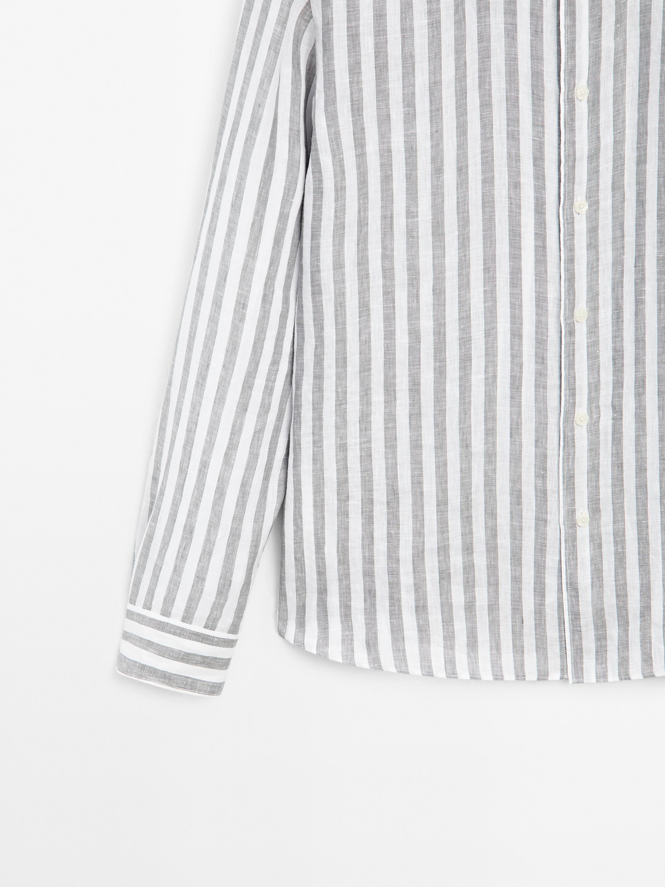 Regular-fit shirt with stand collar