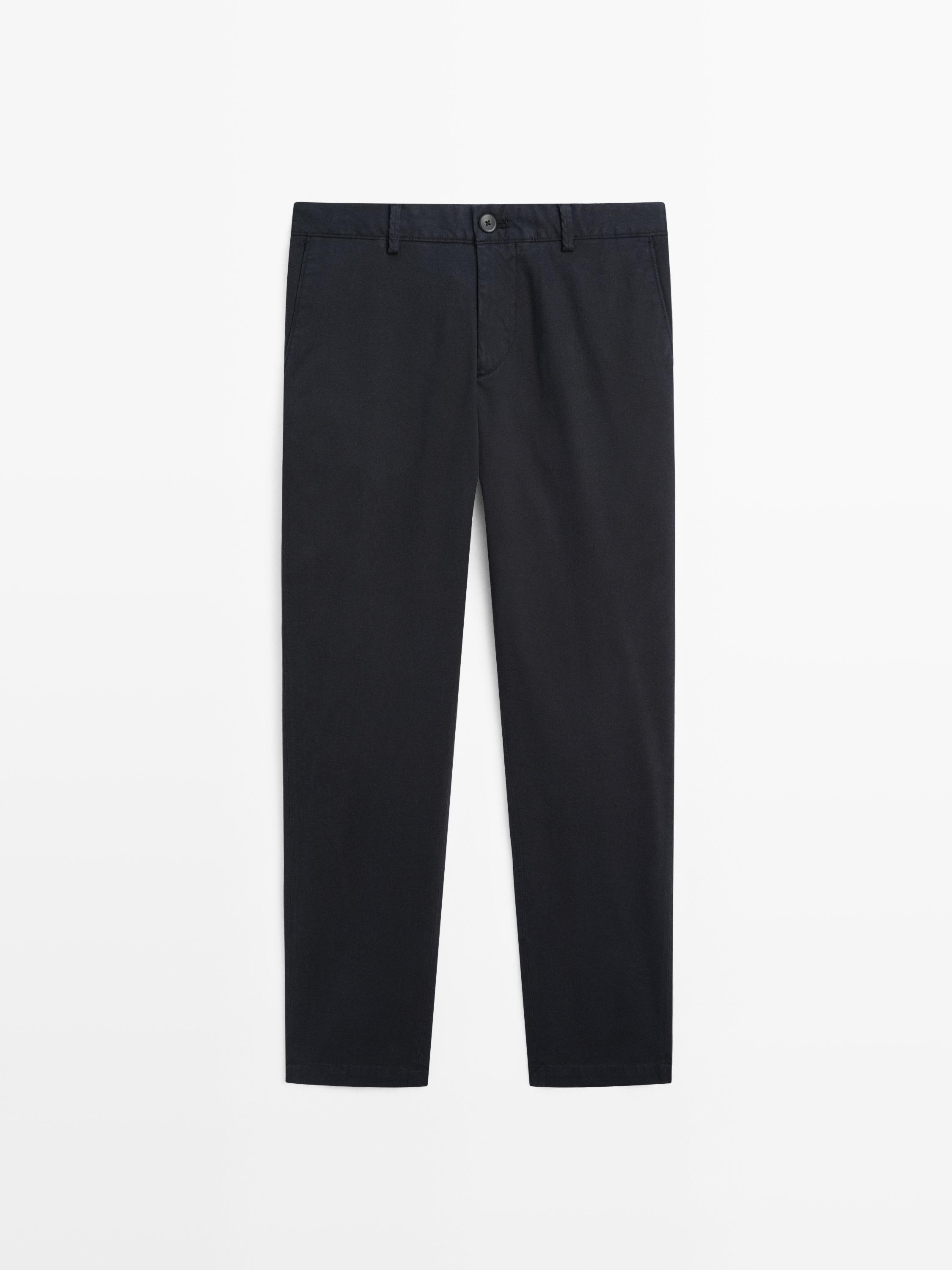 Slim fit textured trousers