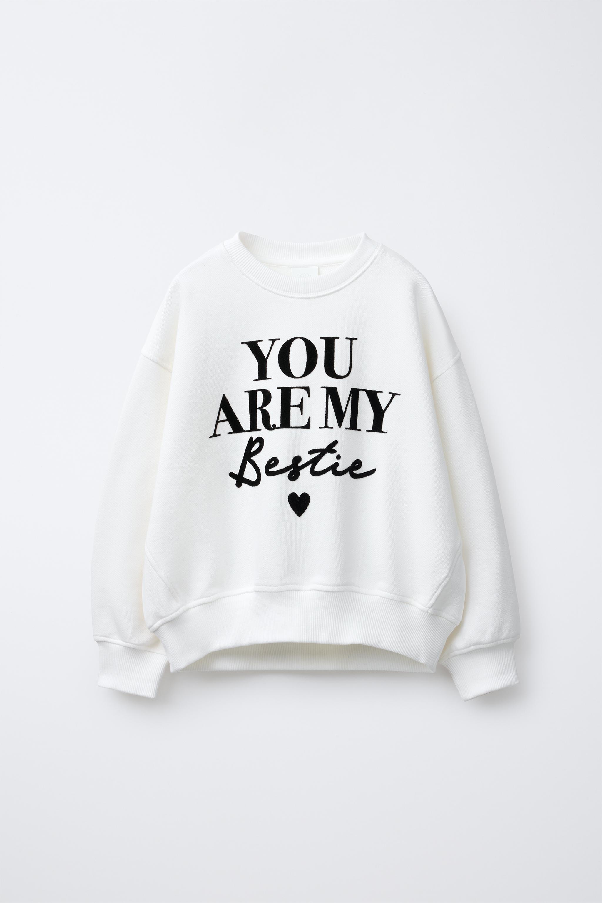 FLOCKED TEXT SWEATSHIRT