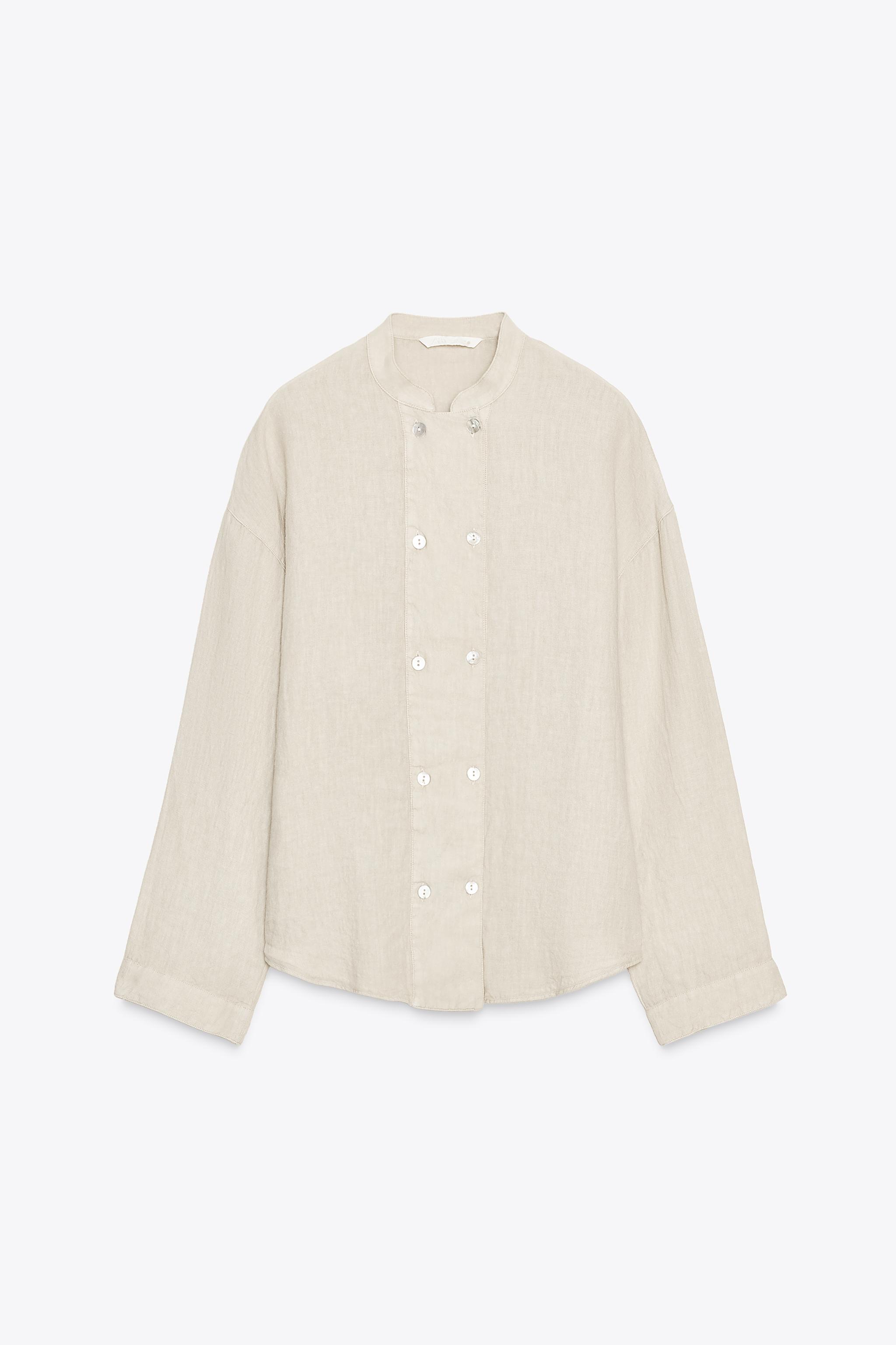 100% LINEN OVERSHIRT ZW COLLECTION