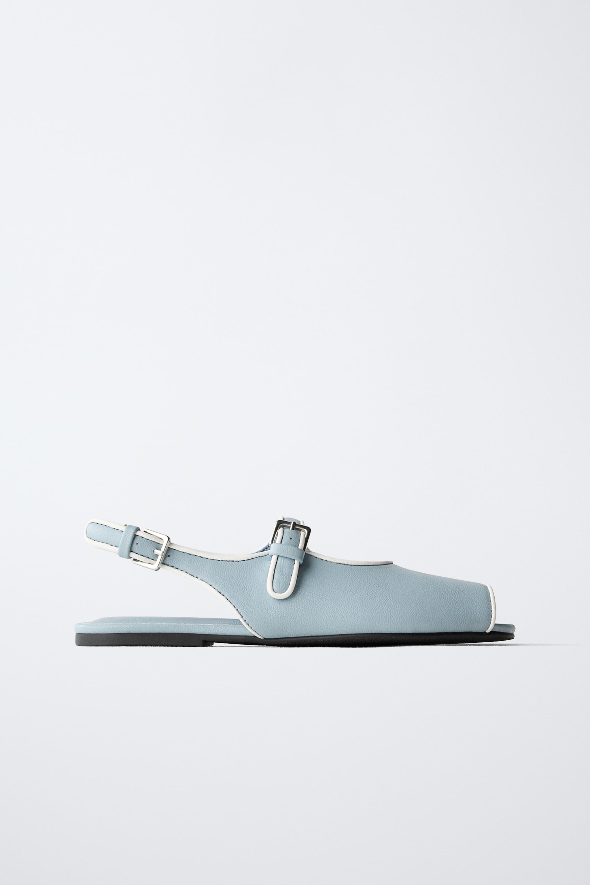 SLINGBACK BALLET FLATS WITH PIPING