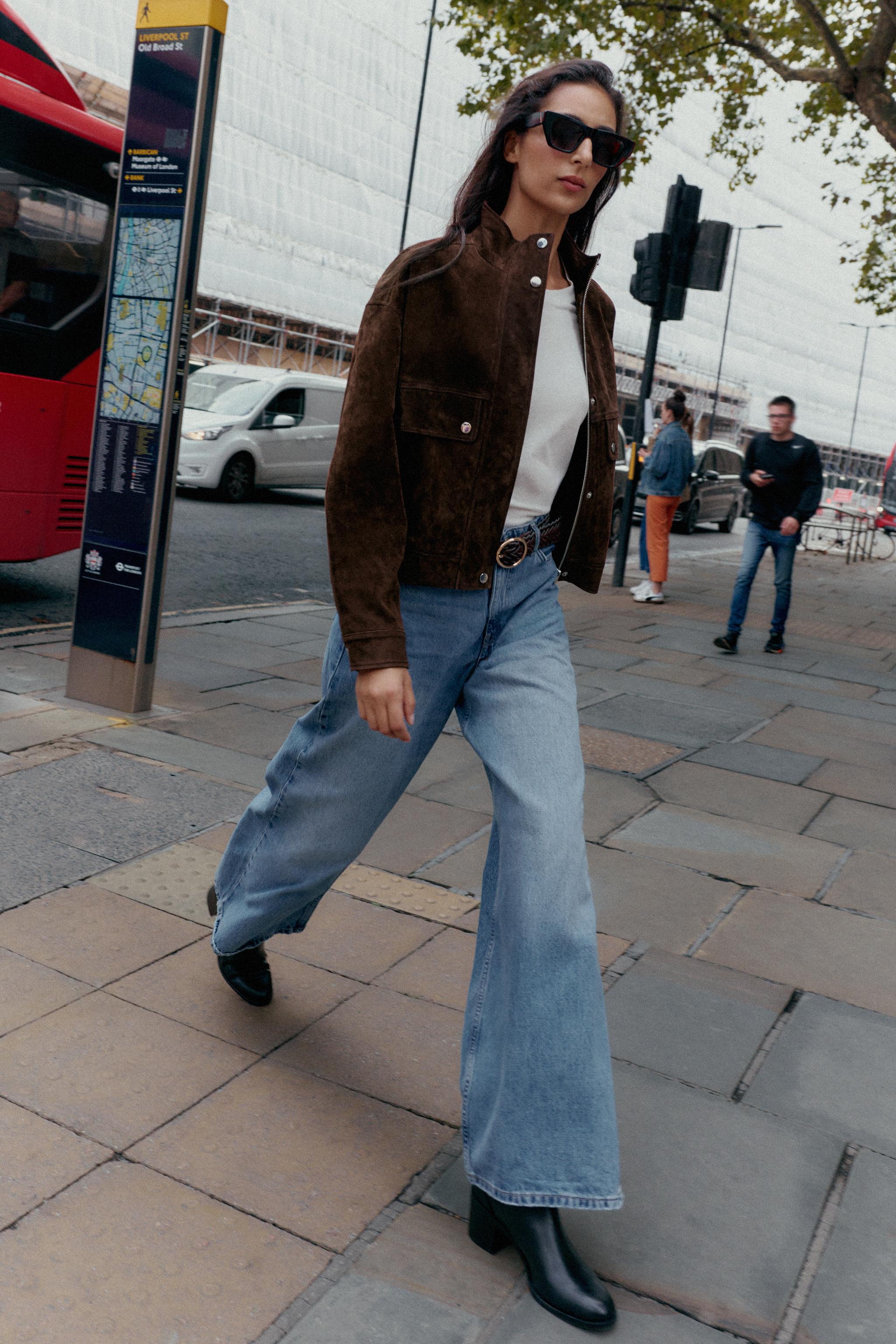 Z1975 HIGH-WAISTED WIDE LEG FULL LENGTH JEANS WITH BELT