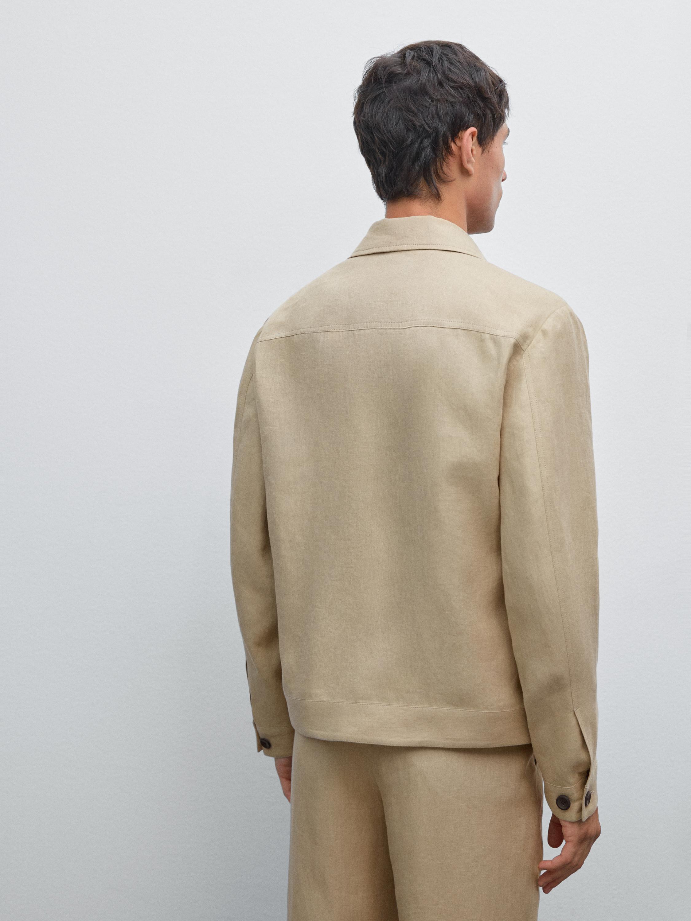 100% linen total look jacket