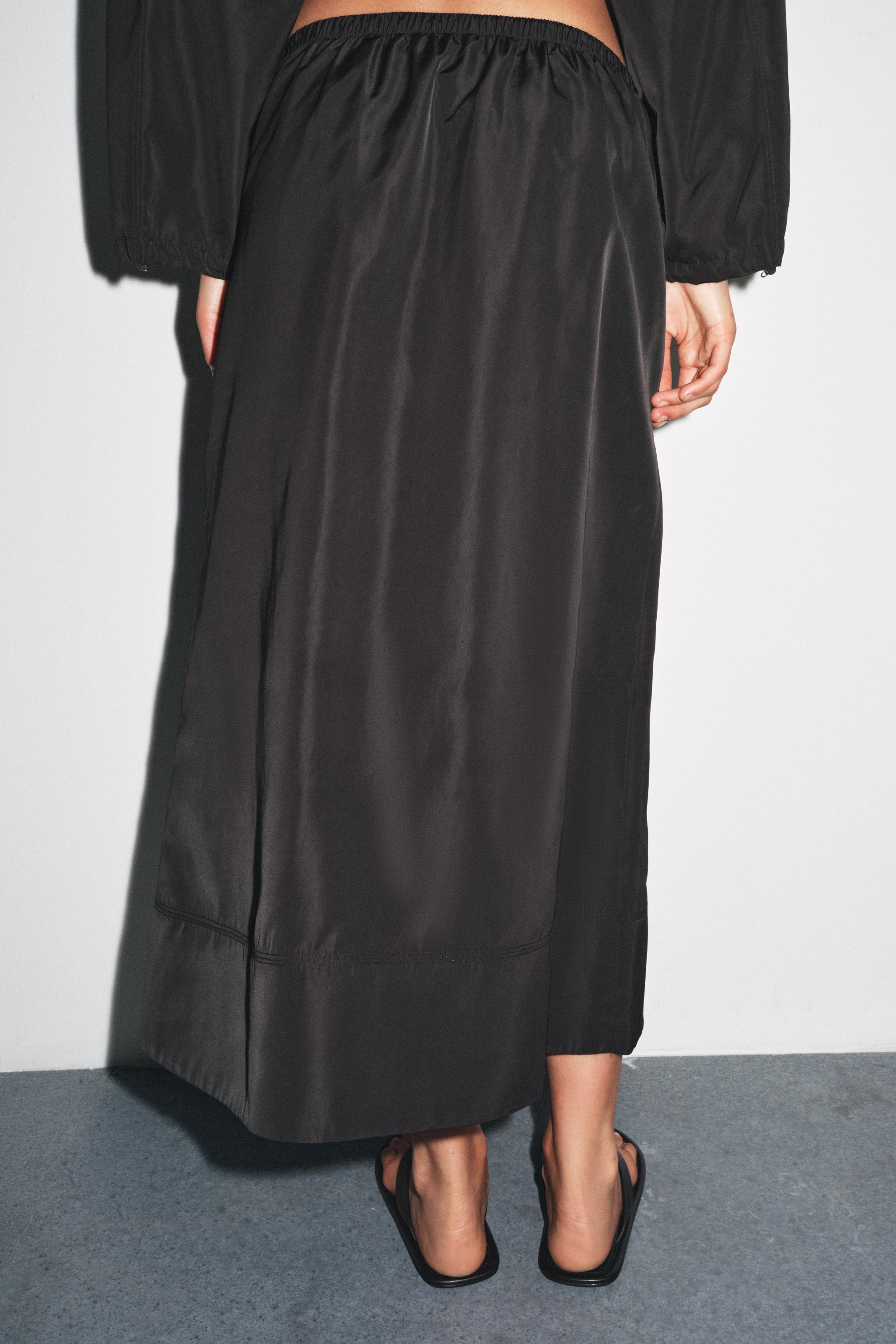 MIDI SKIRT WITH TECHNICAL EFFECT ZW COLLECTION