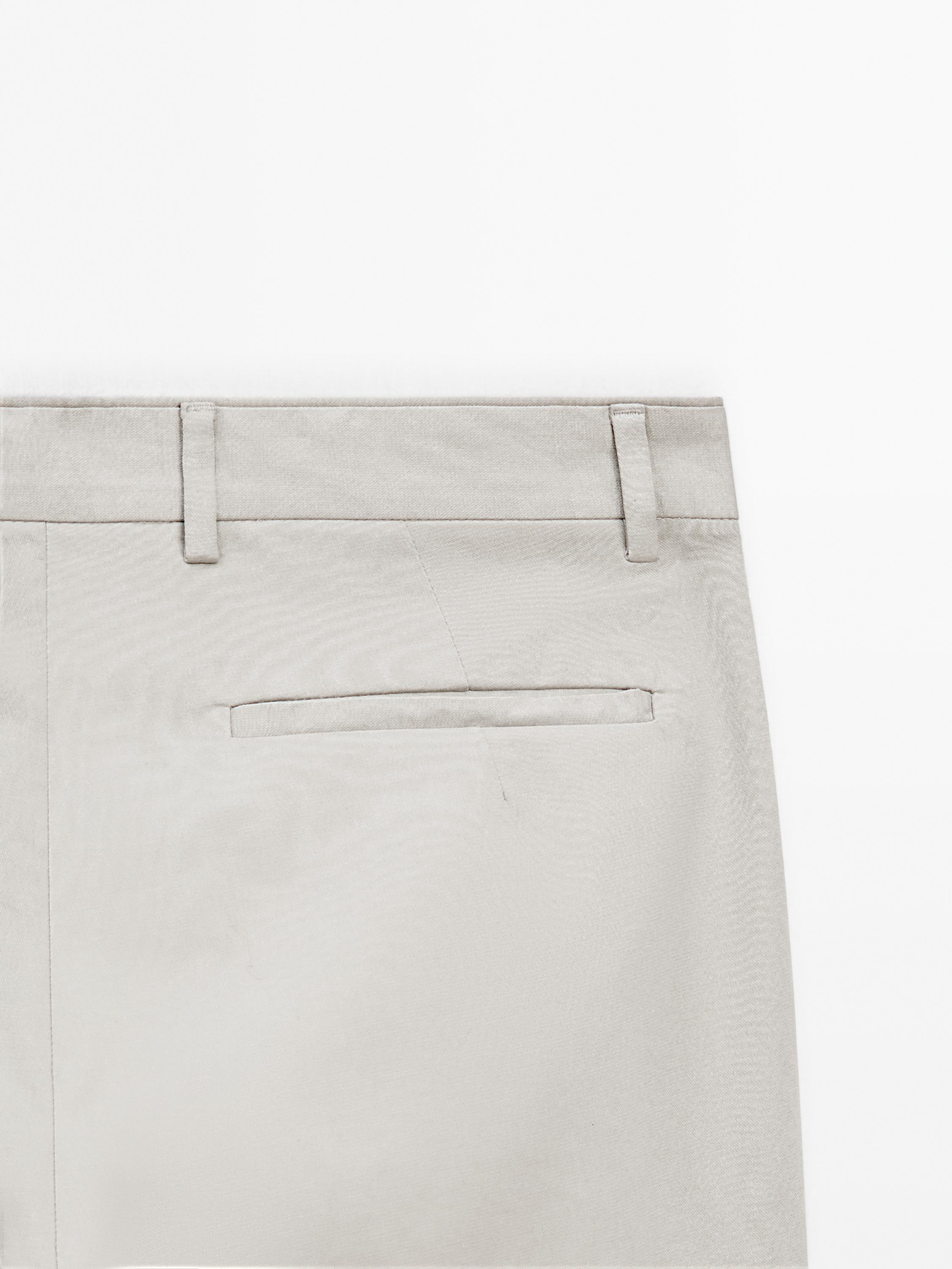 Cotton blend tapered fit trousers