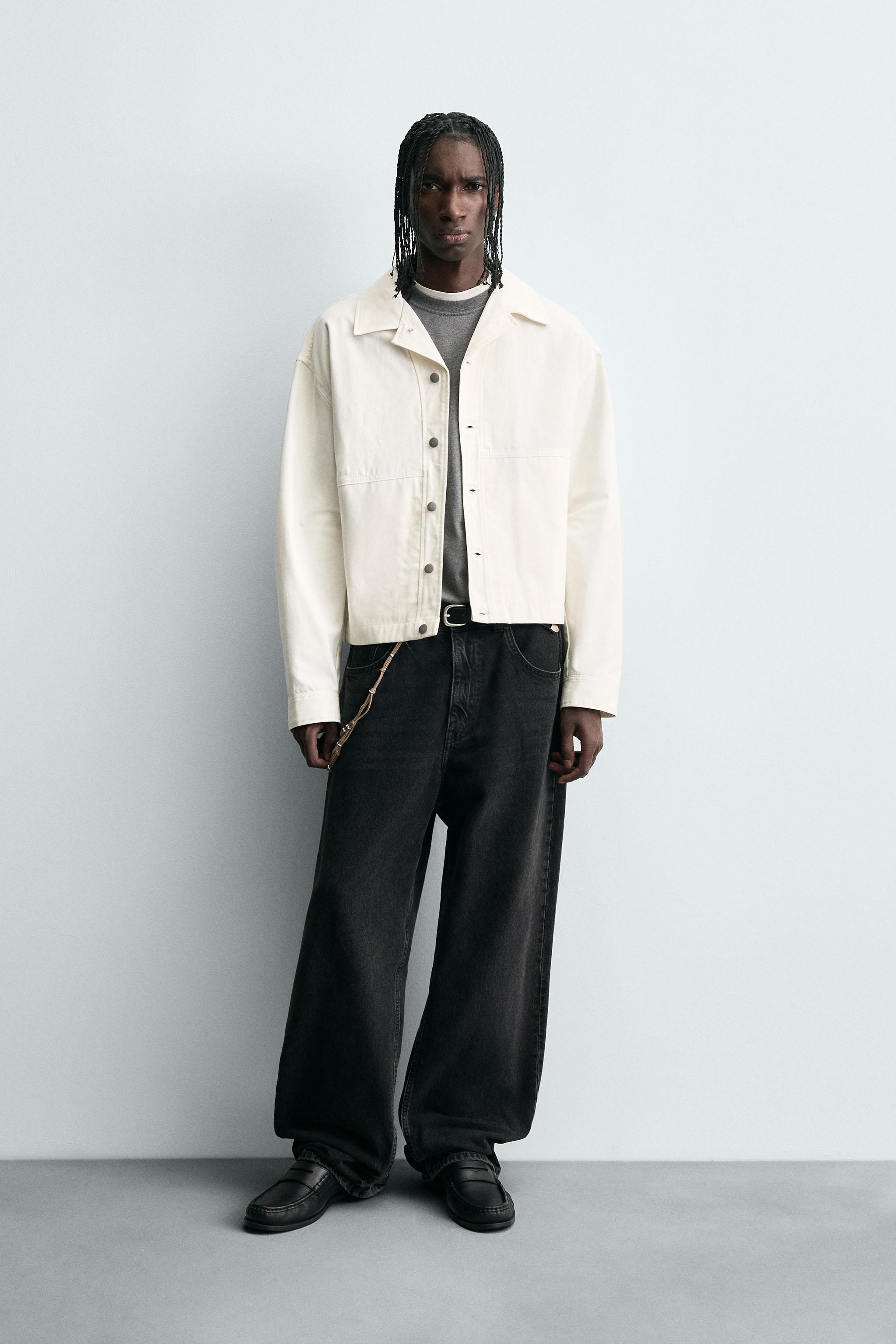TEXTURED CROPPED FIT OVERSHIRT
