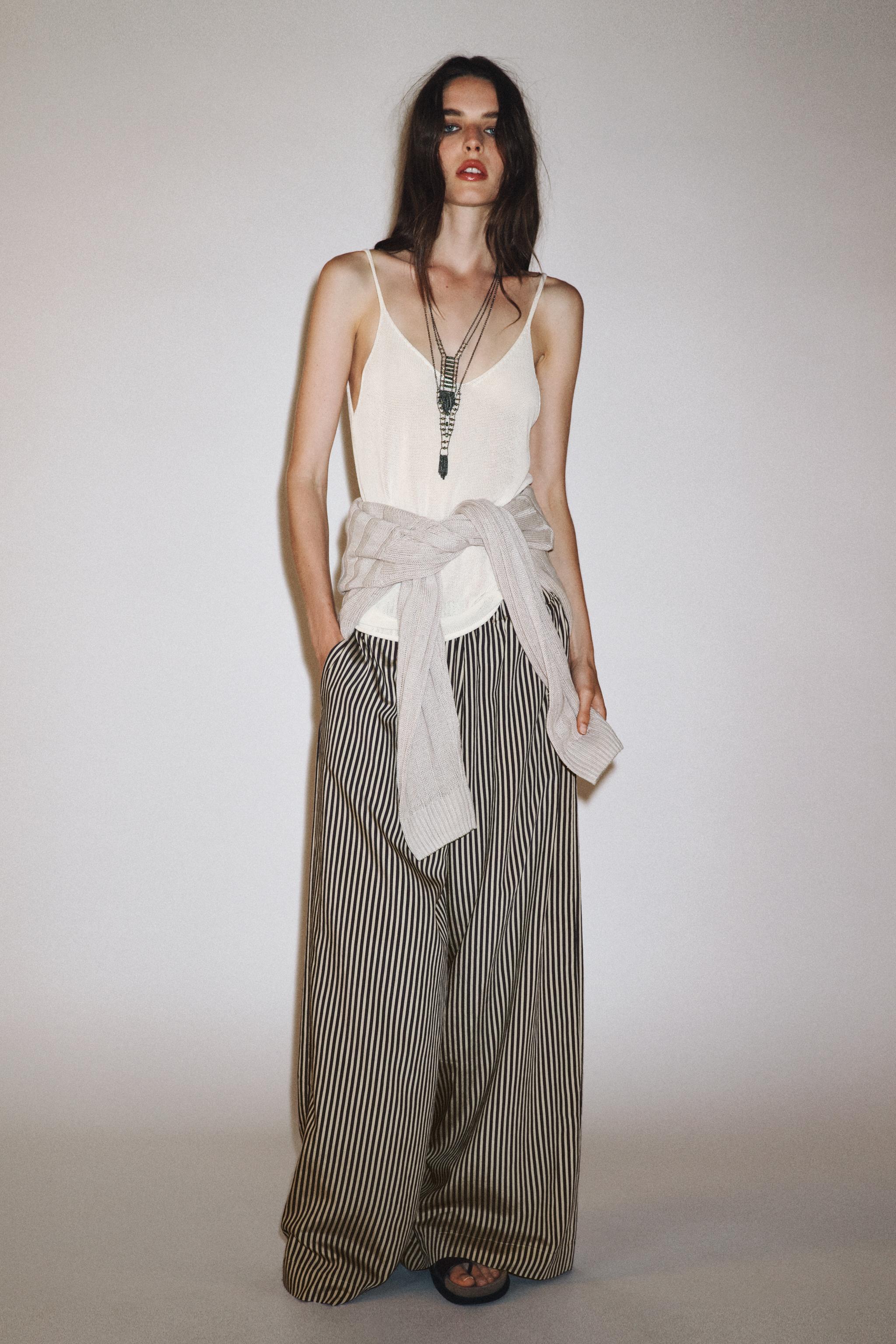 ZW COLLECTION STRIPED FLOWY PANTS