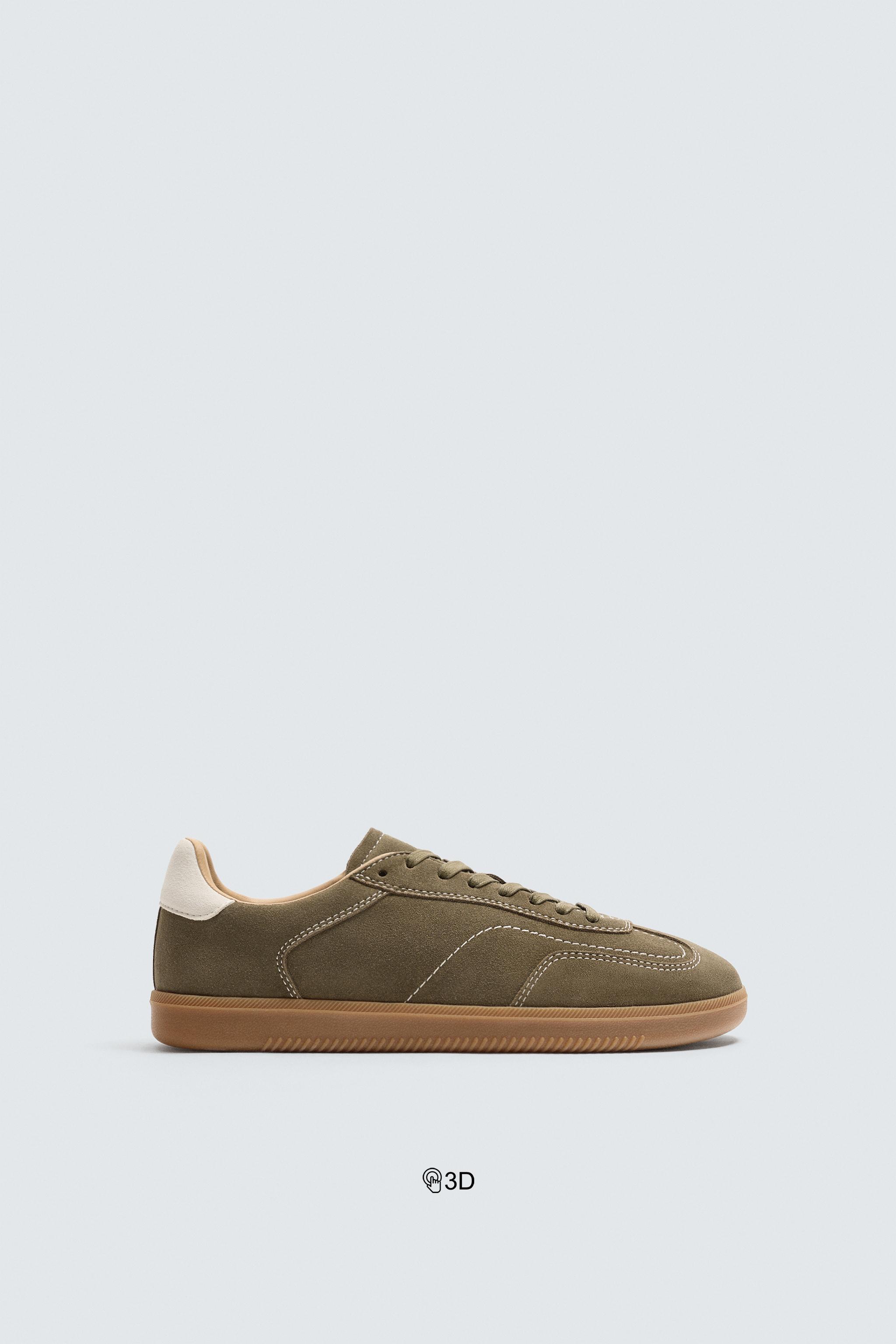 LEATHER CONTRAST SOLE SNEAKERS