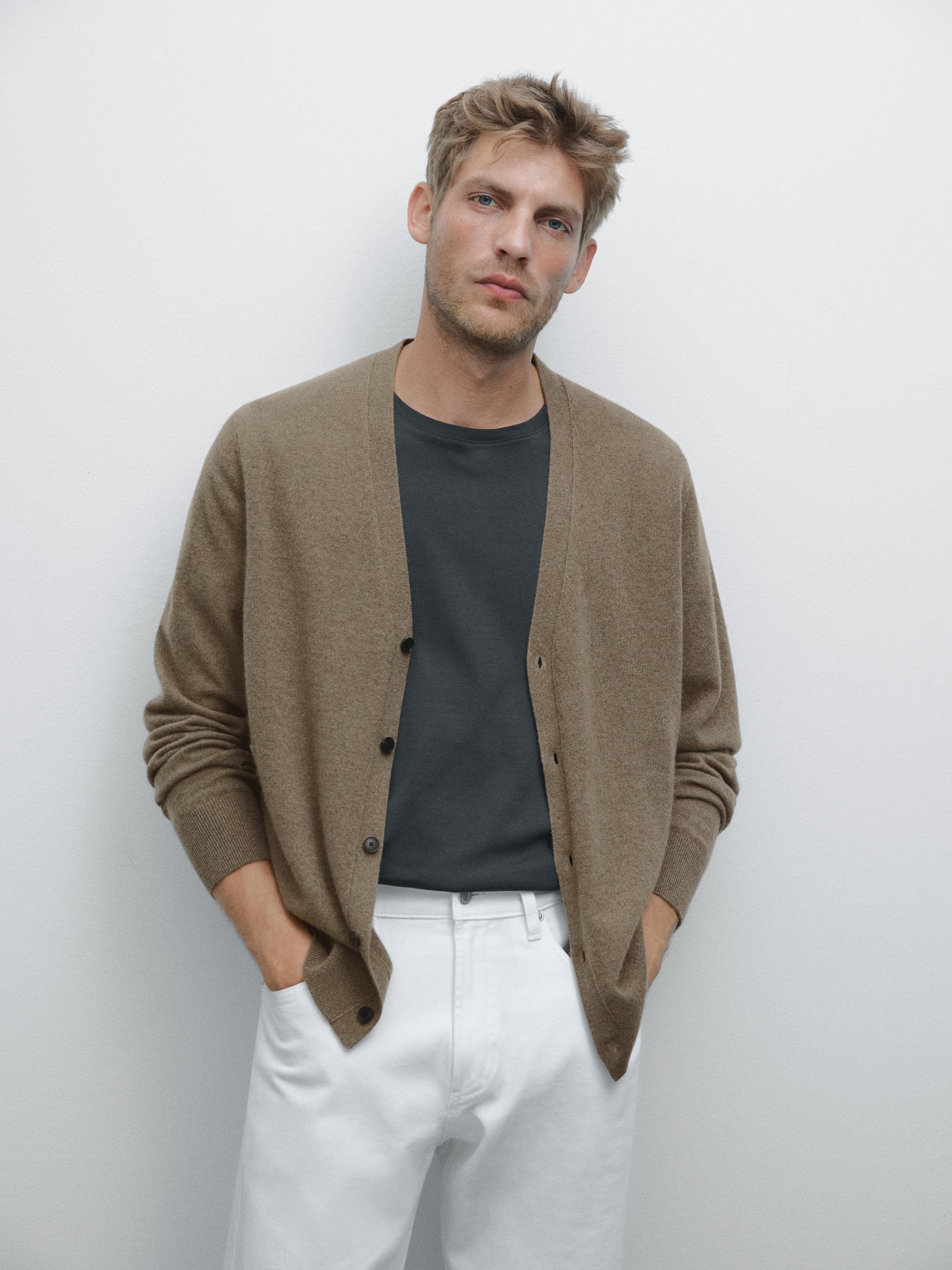 100% cashmere V-neck cardigan