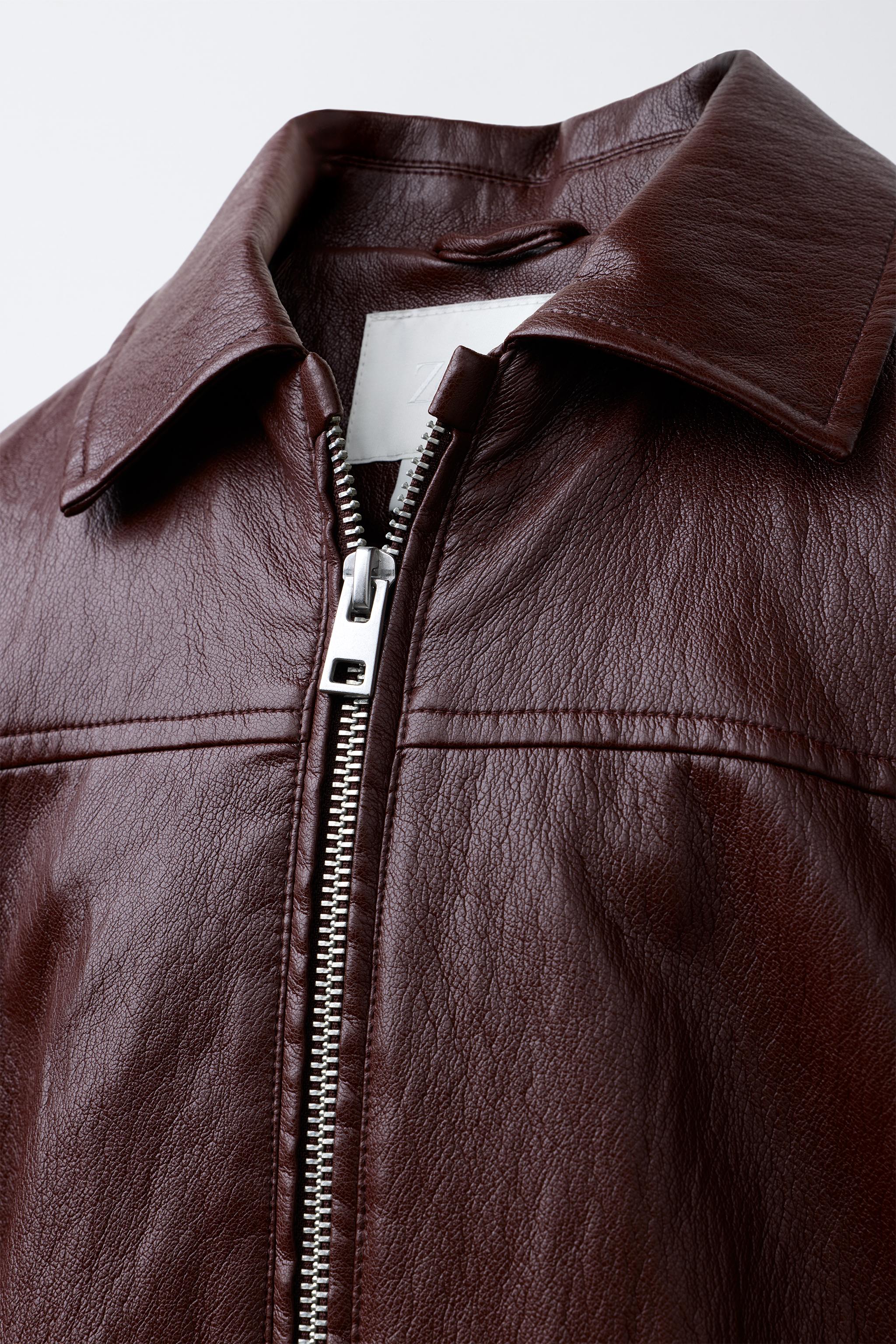 FAUX LEATHER BOMBER JACKET