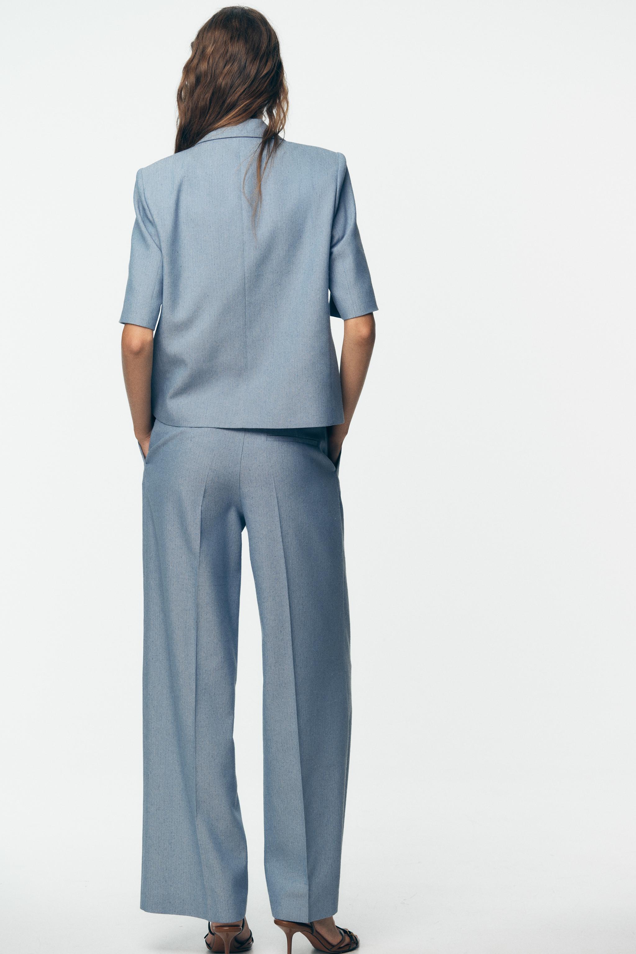 PLEATED STRAIGHT LEG PANTS