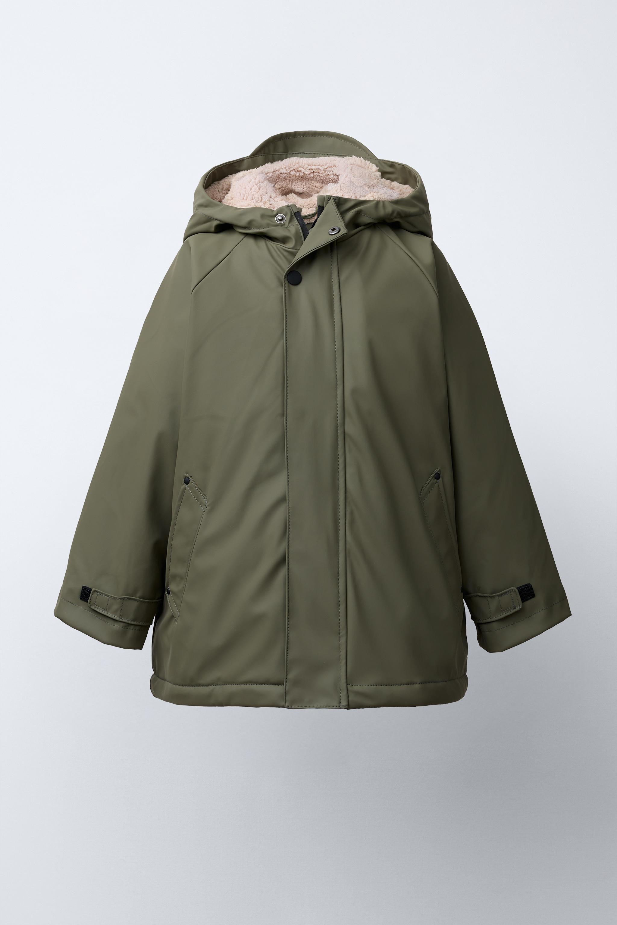WATER REPELLENT FAUX SHEARLING COATED JACKET