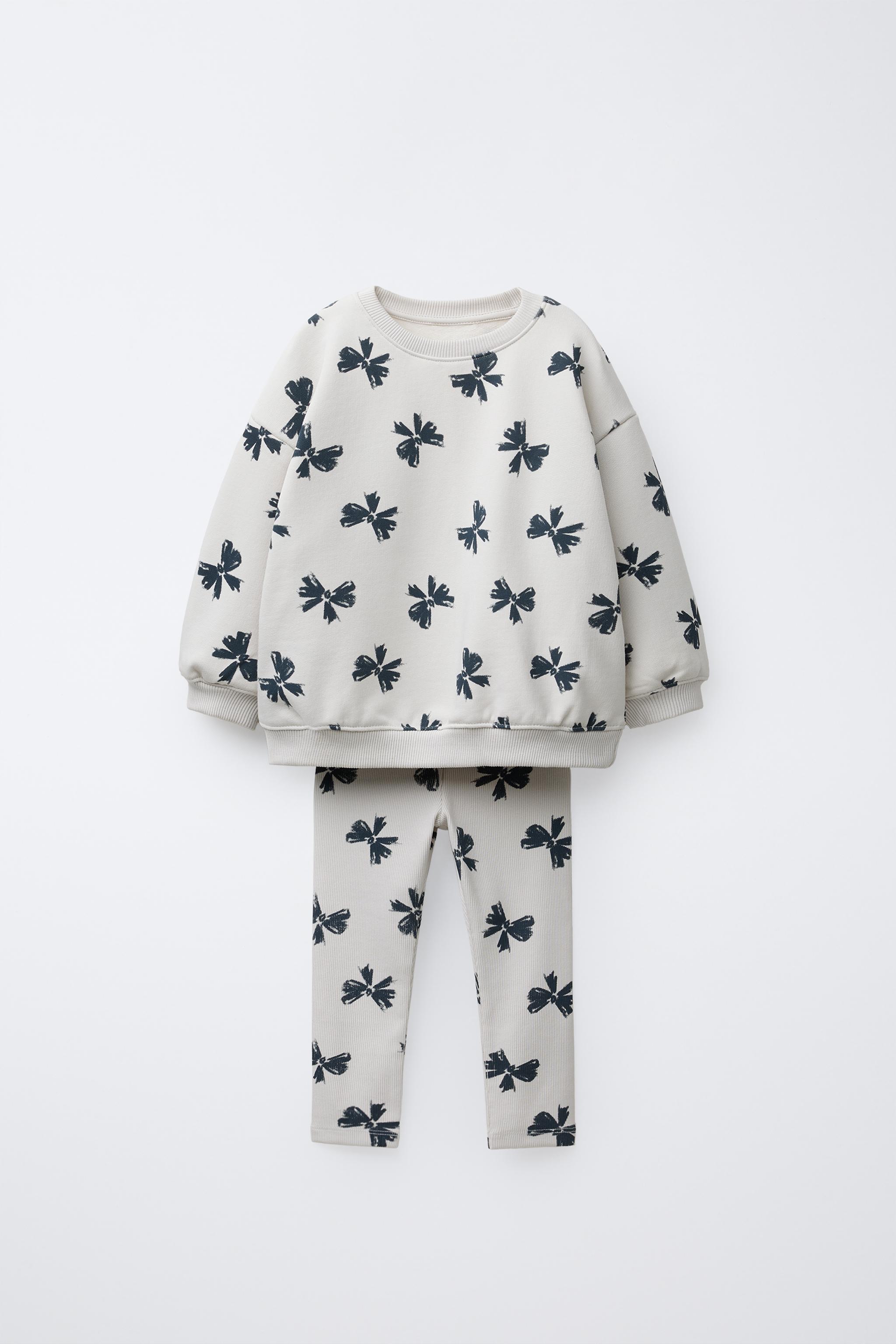 PRINTED RIB SWEATSHIRT AND LEGGING JOGGING SET