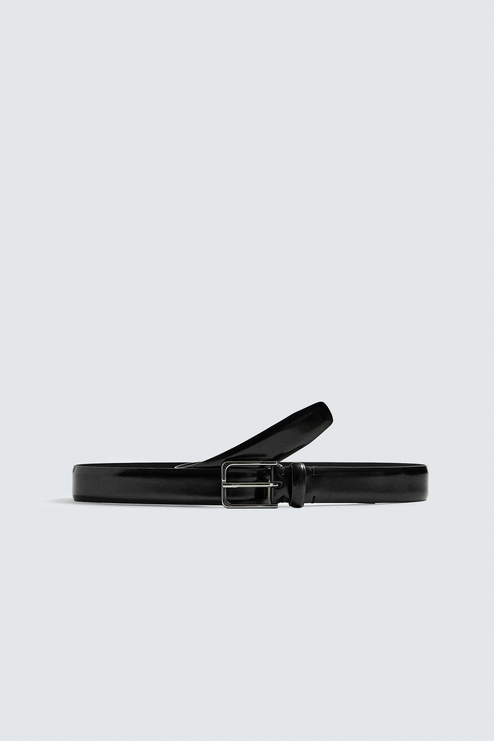 TOPSTITCHED LEATHER BELT