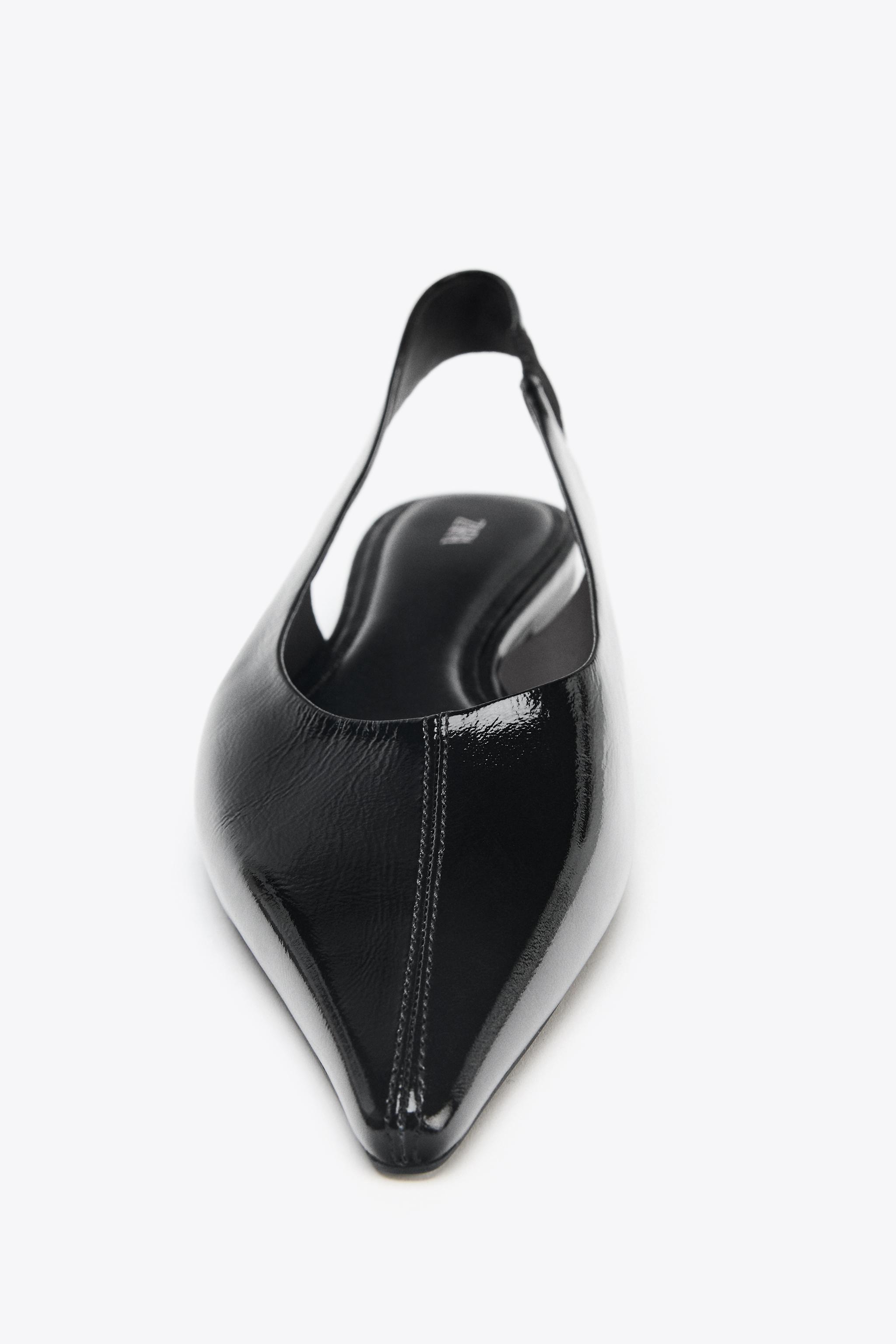 LEATHER SLINGBACK BALLET FLATS