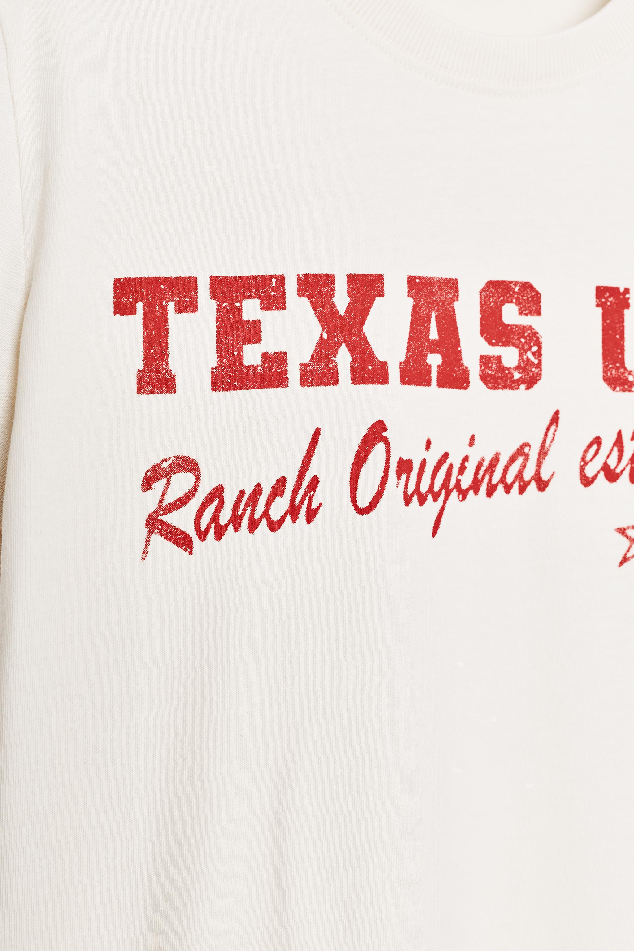 WASHED EFFECT TEXT T-SHIRT