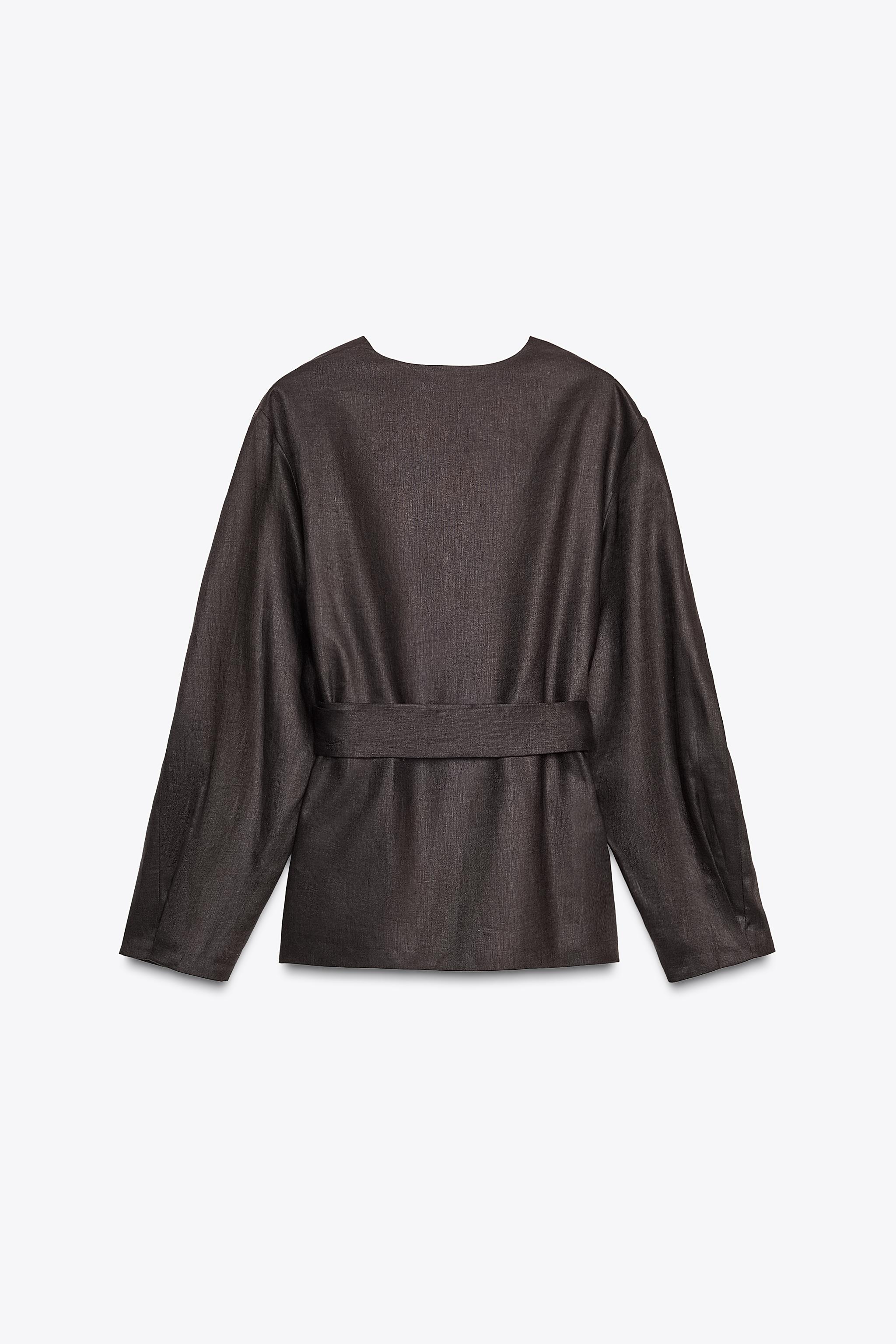 ZW COLLECTION LINEN BELTED KIMONO