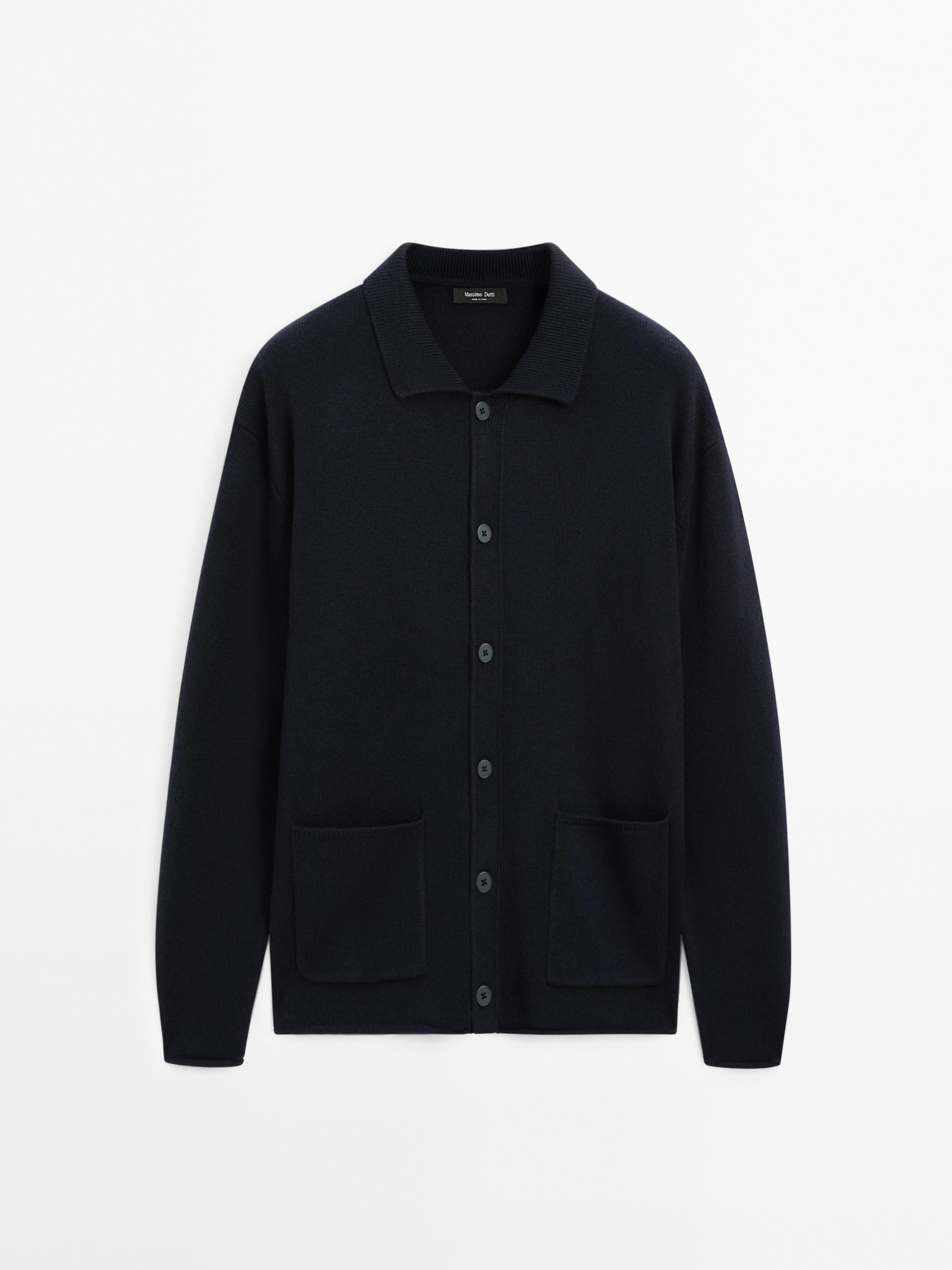 Cotton blend knit cardigan