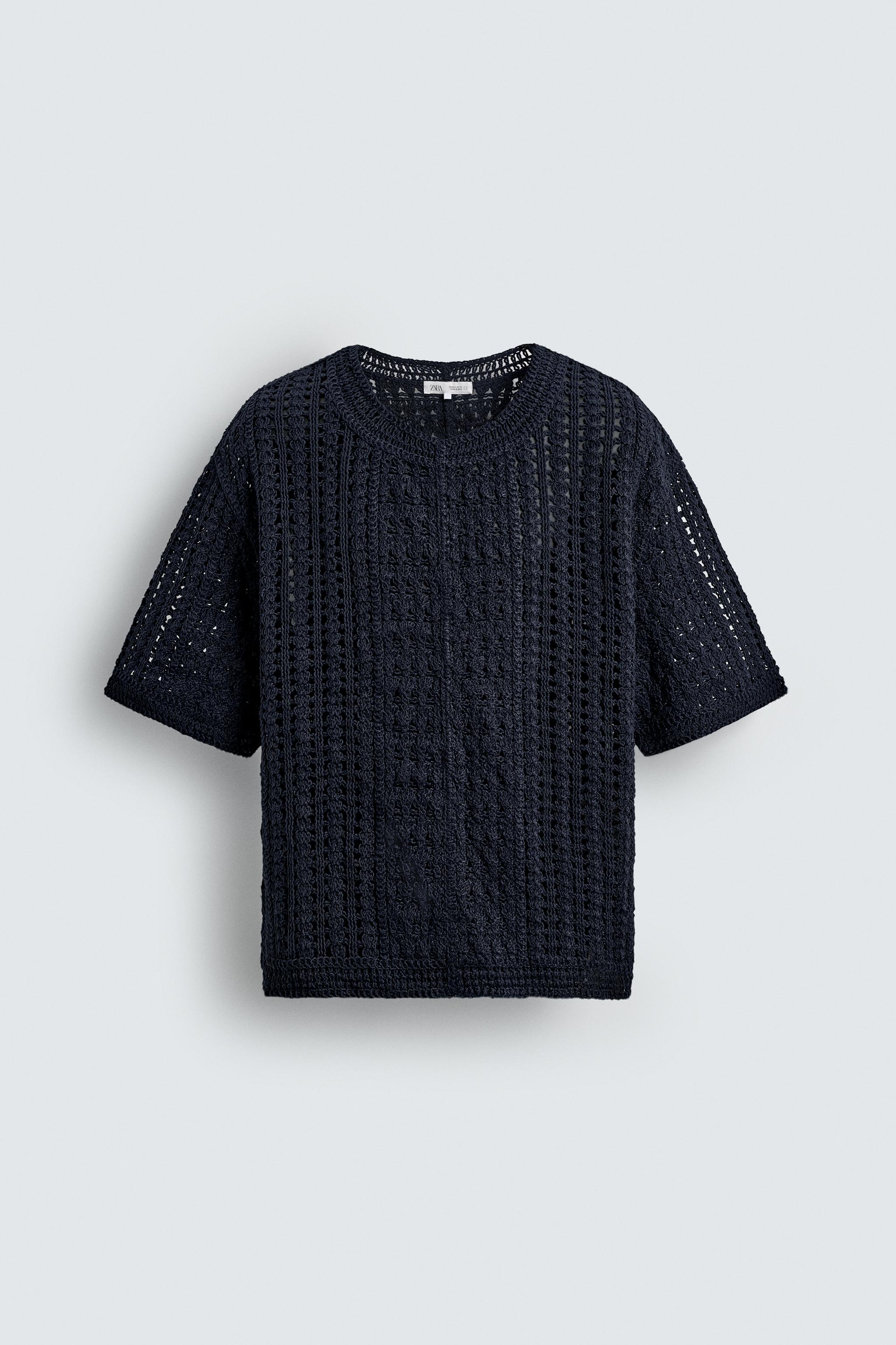 CROCHET TEXTURED T-SHIRT
