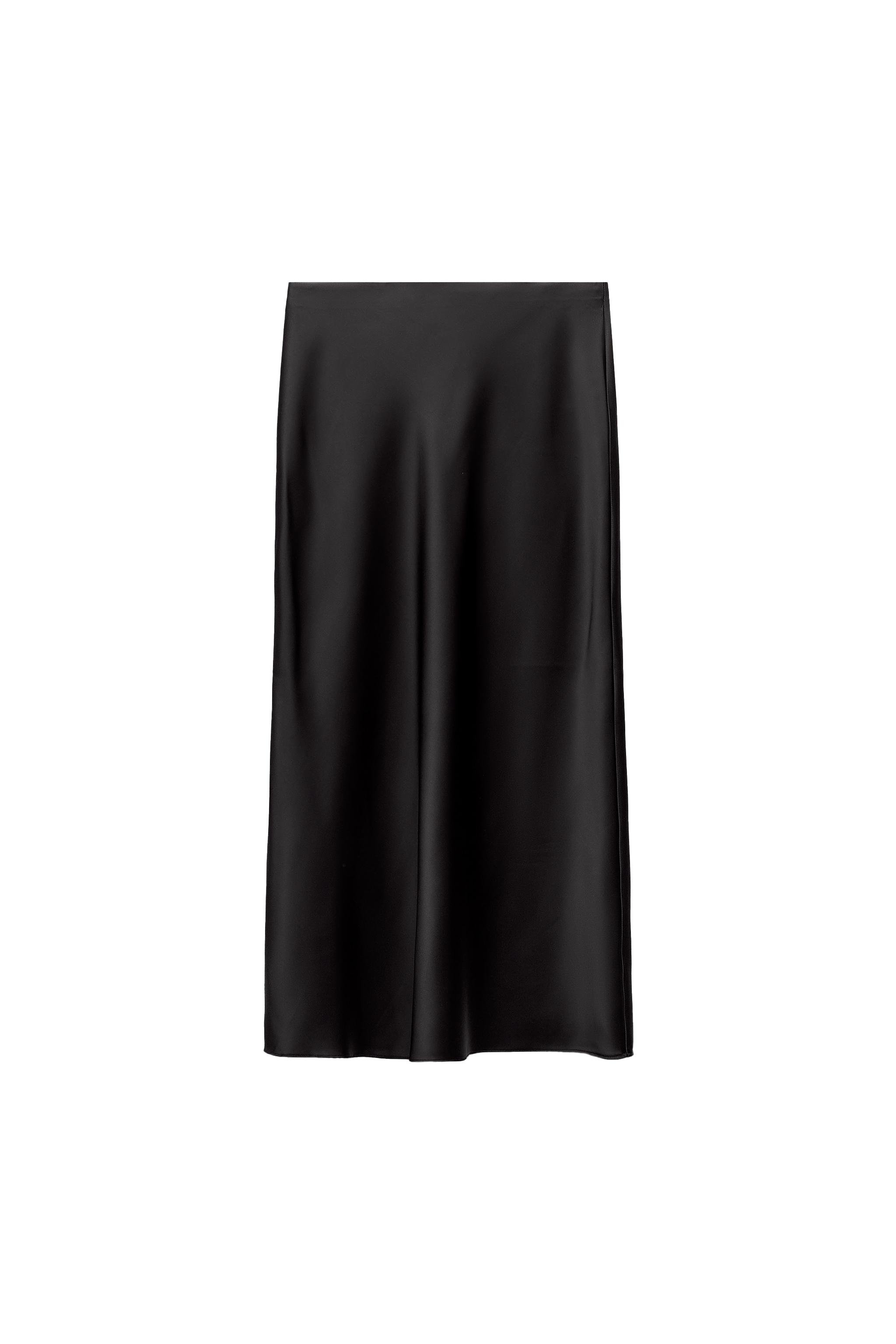 SATIN MIDI SKIRT