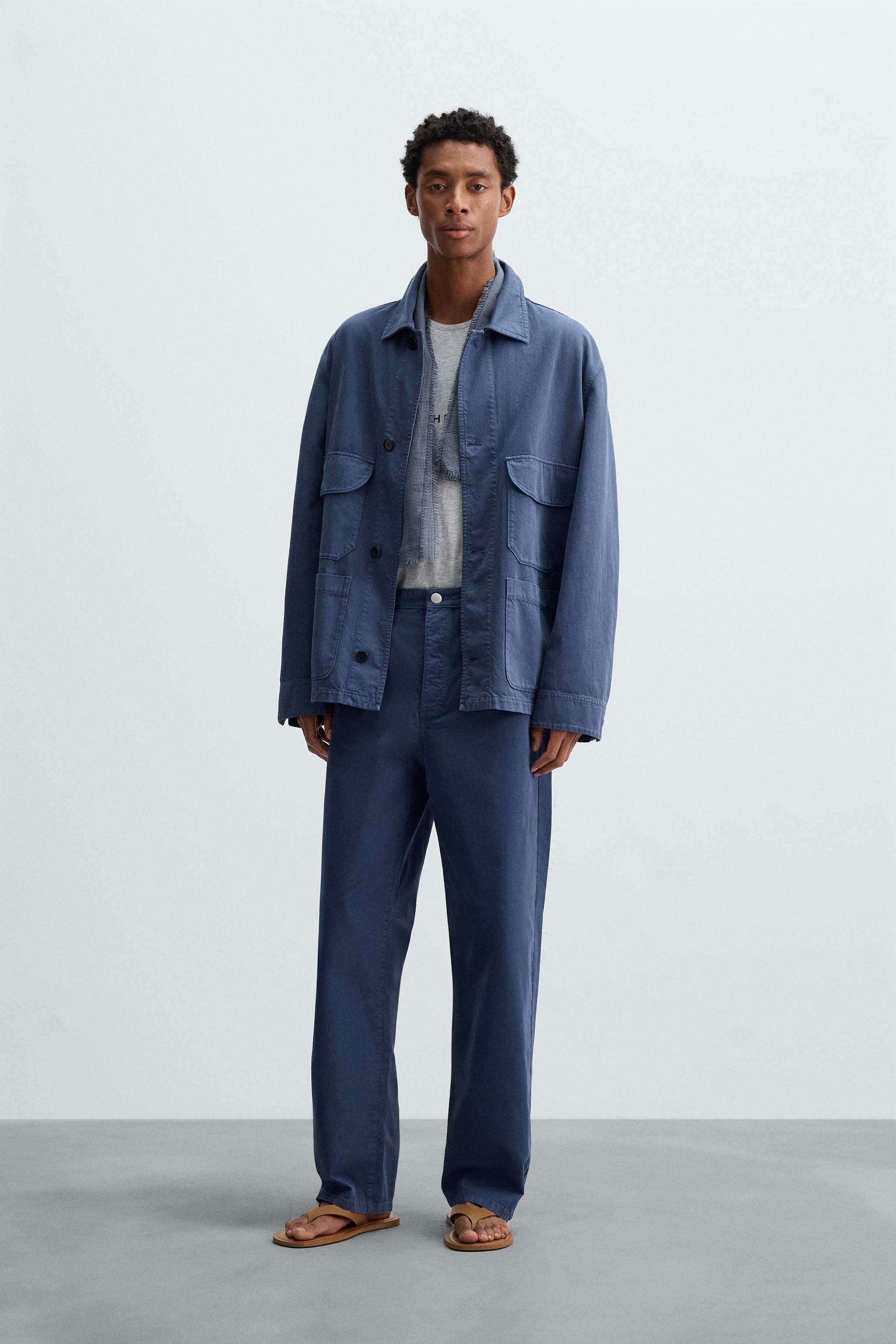 WASHED STRAIGHT FIT PANTS