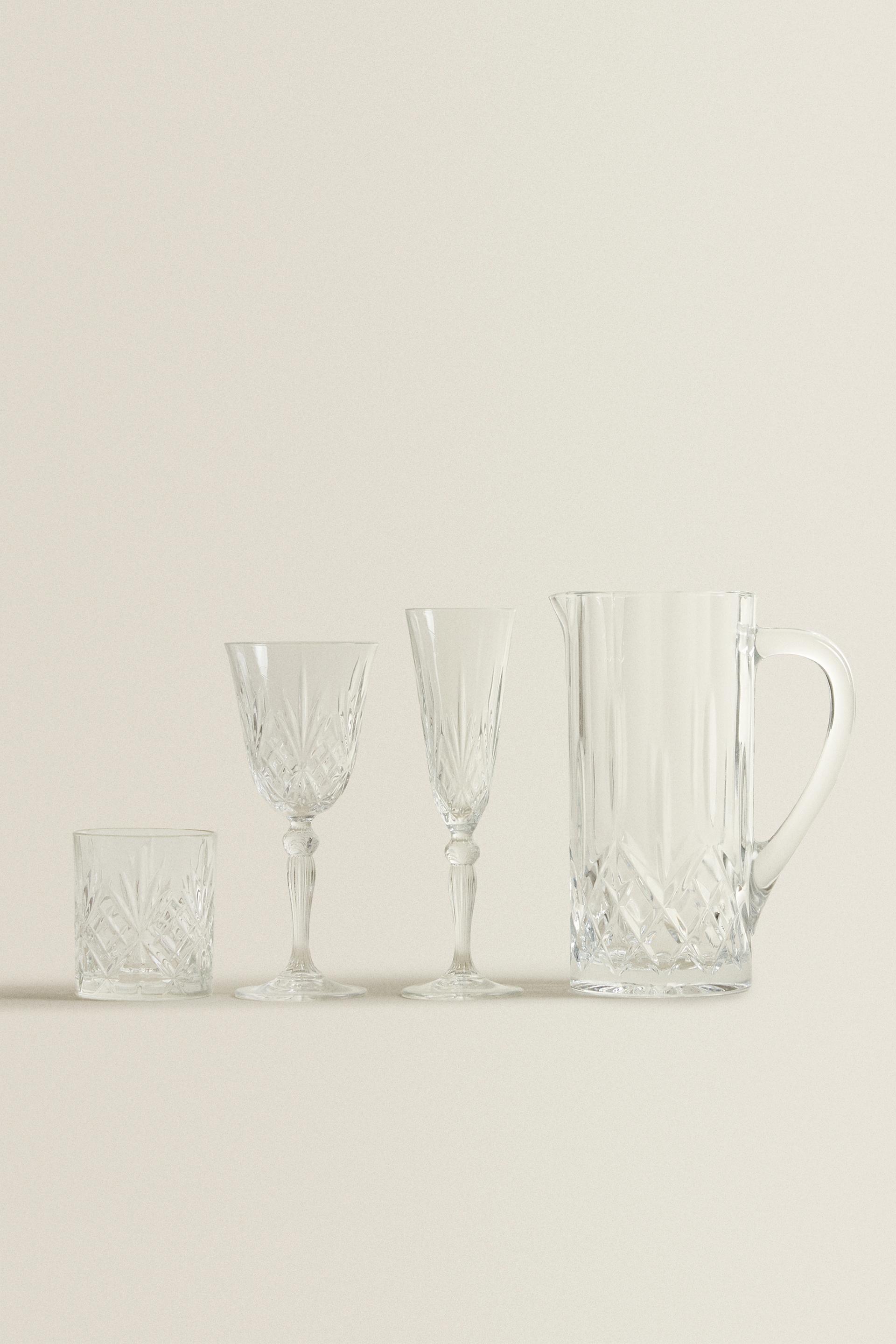 ENGRAVED CRYSTALLINE FLUTE GLASS