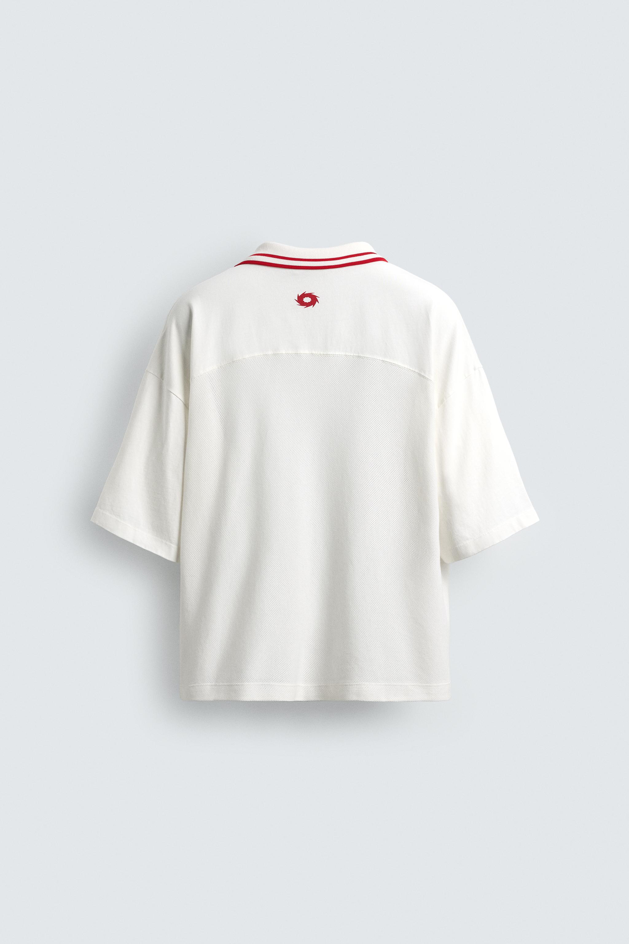 RETRO SOCCER PRINT POLO SHIRT