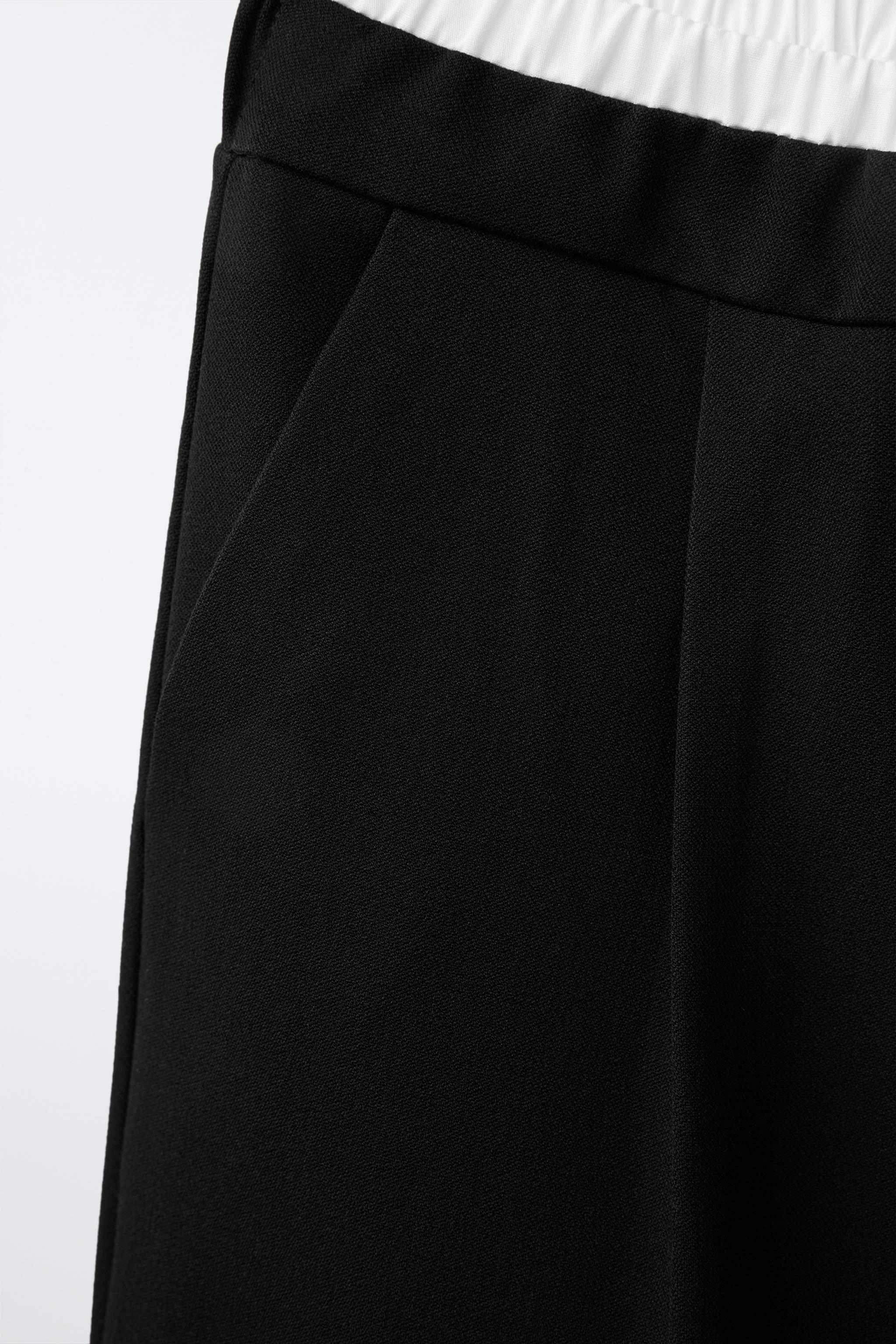 WIDE LEG DOUBLE WAISTBAND PANTS