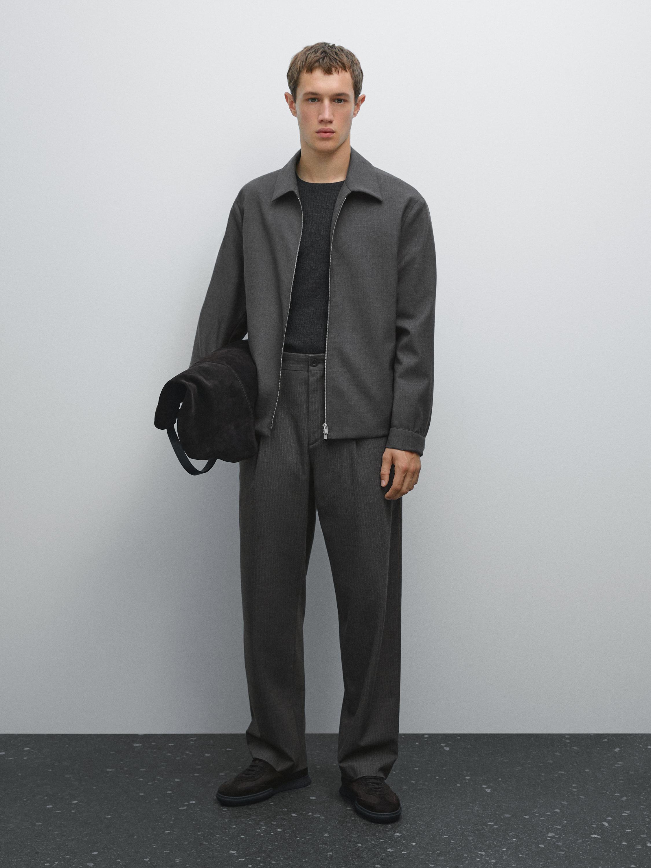 Relaxed fit pinstripe trousers