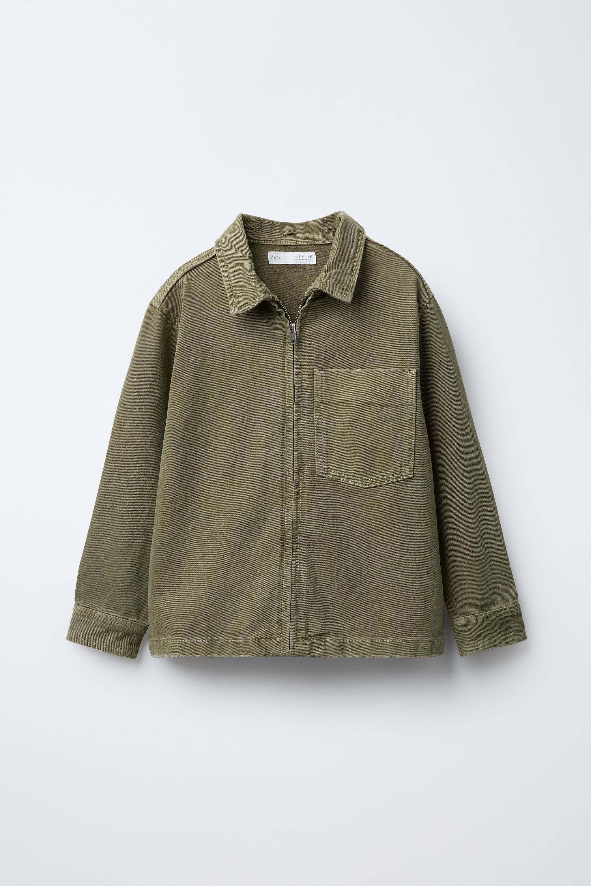 TWILL OVERSHIRT WITH REMOVABLE HOOD