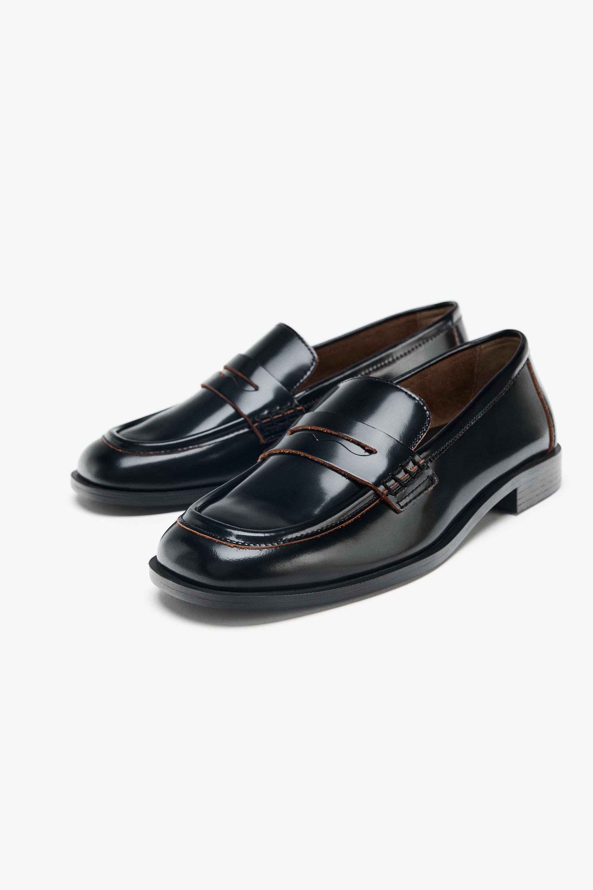 CONTRASTING LEATHER LOAFERS