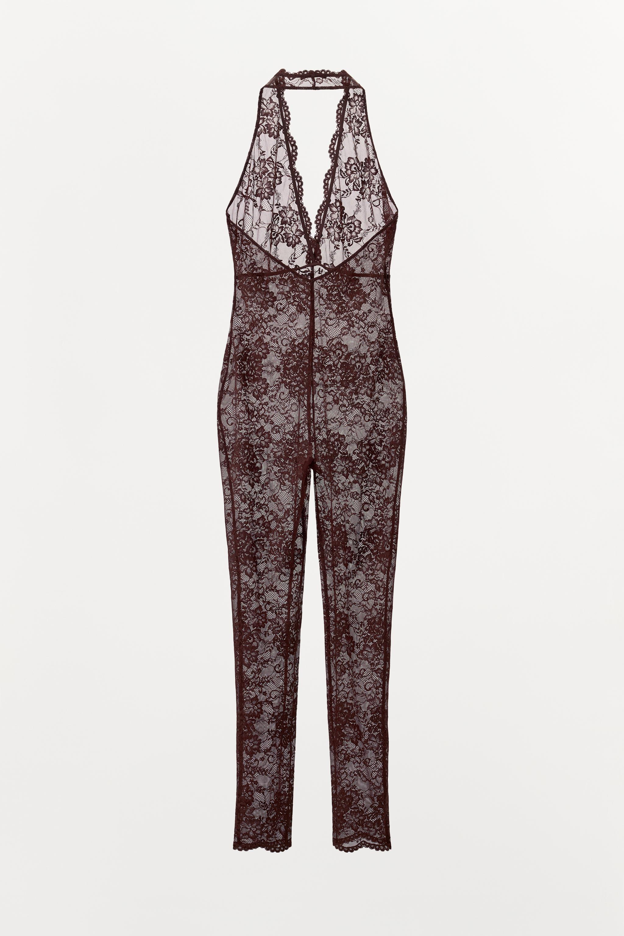LACE HALTER JUMPSUIT