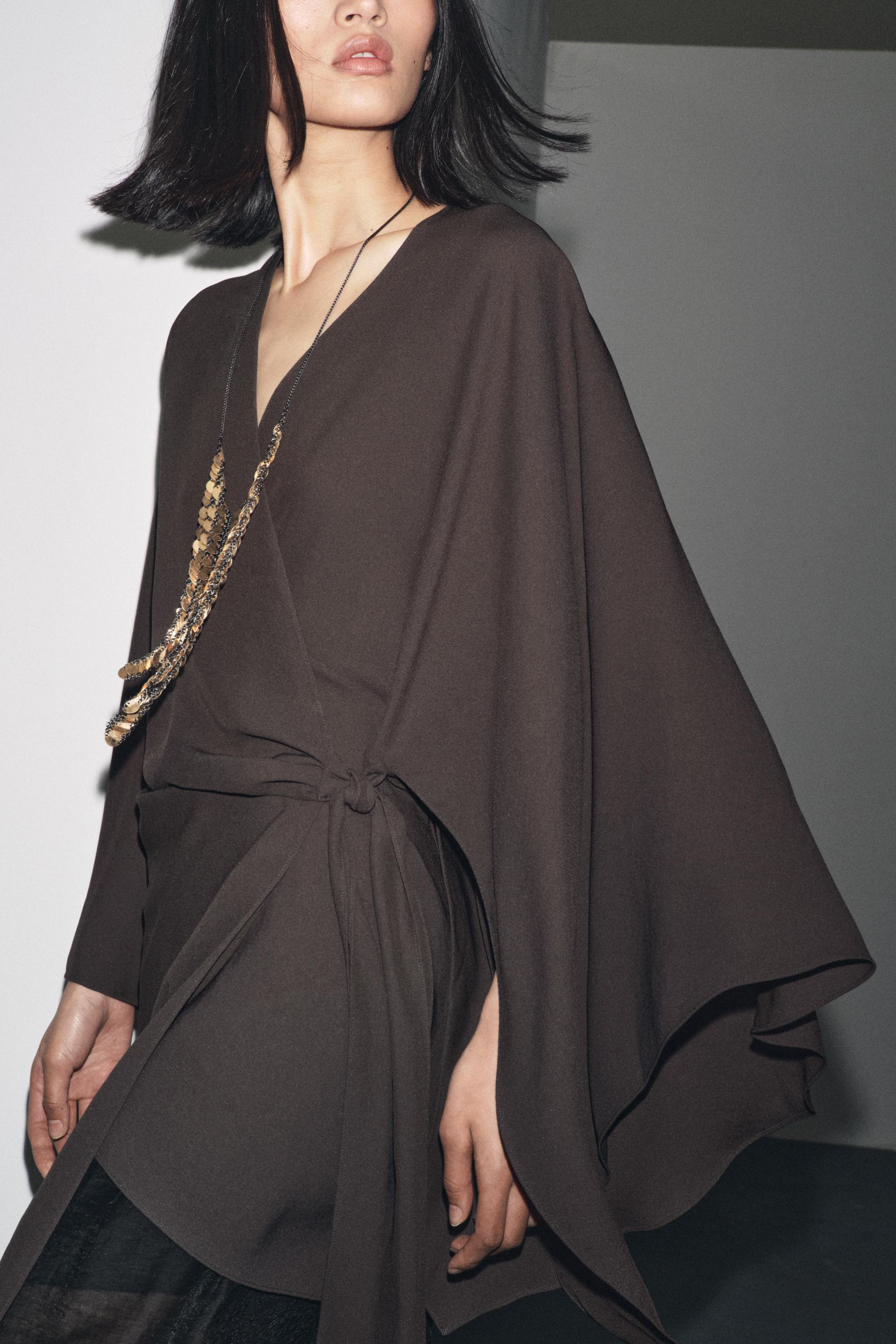 ZW COLLECTION ASYMMETRIC WRAP BLOUSE