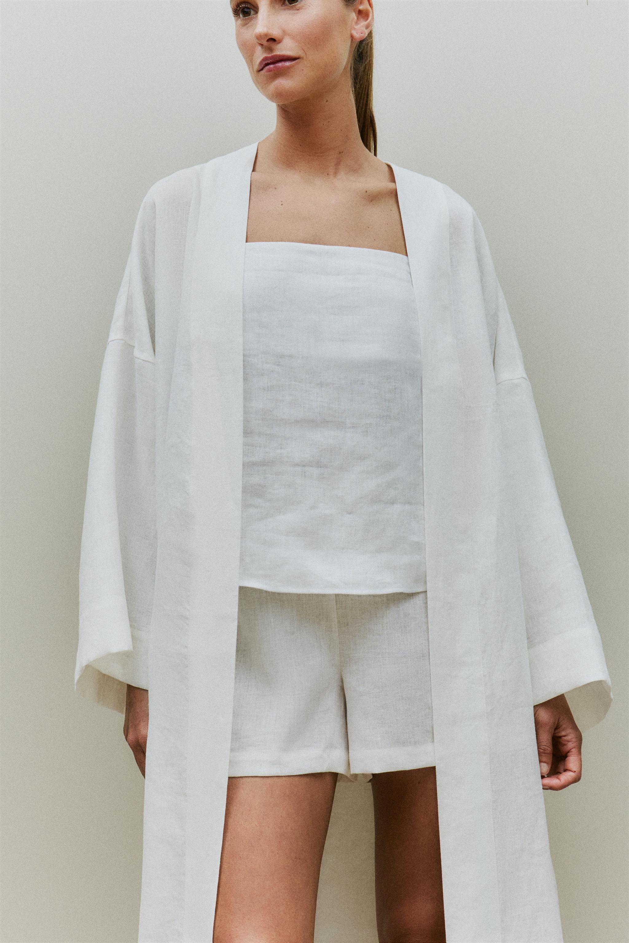 LINEN ROBE WITH BELT