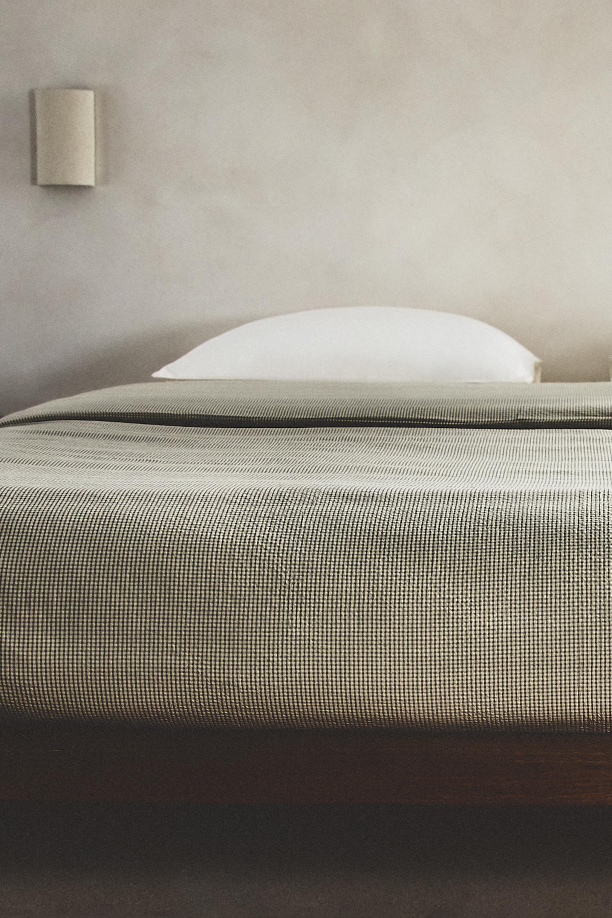 COTTON SEERSUCKER CHECK DUVET COVER