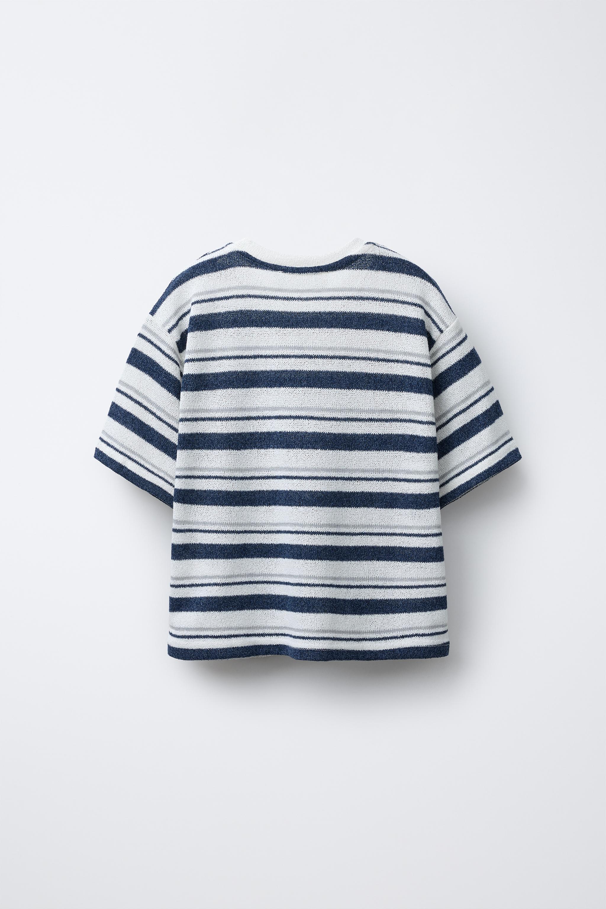 STRIPED KNIT T-SHIRT