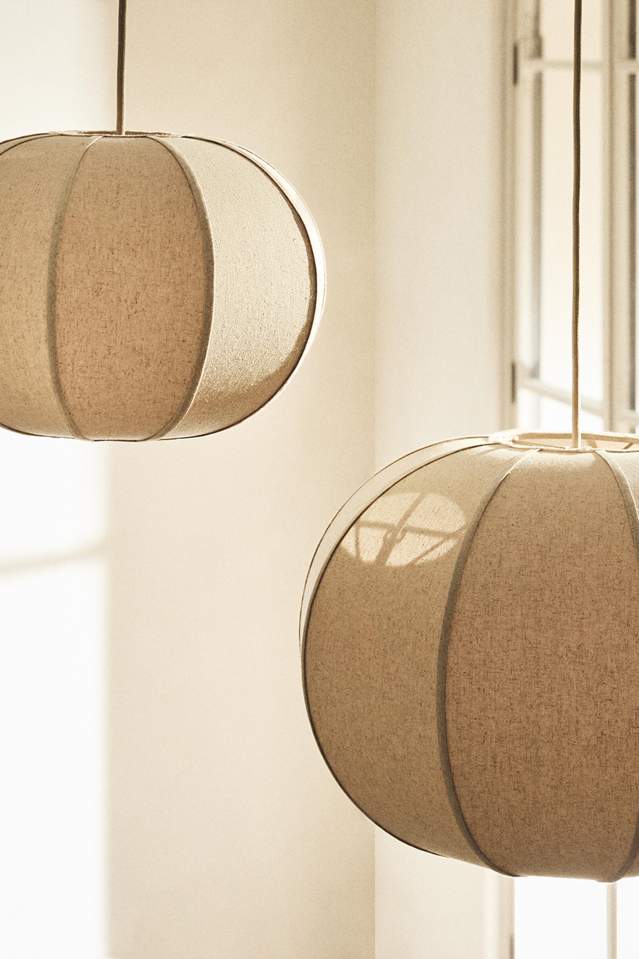 LARGE LINEN PENDANT LAMP
