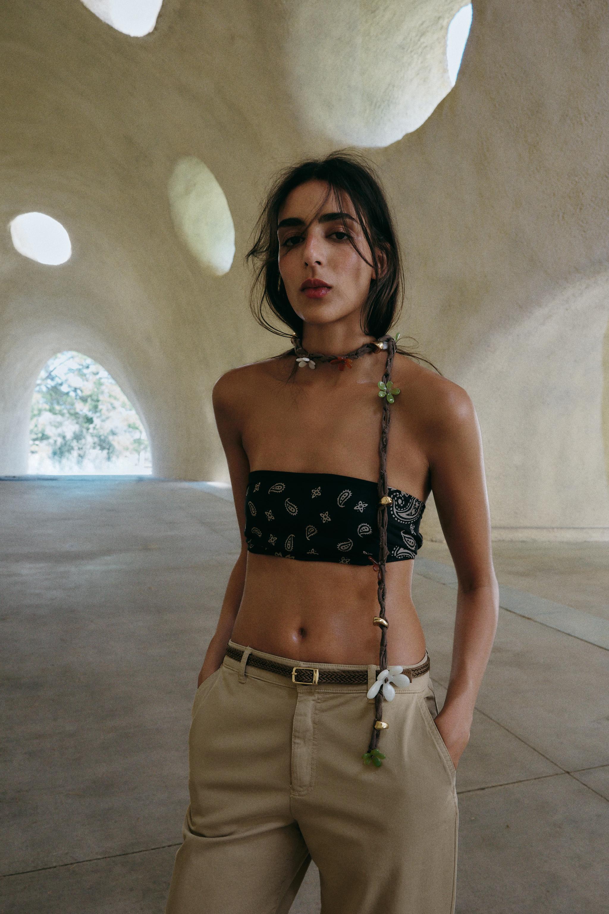 BRAIDED BELTED CHINO PANTS