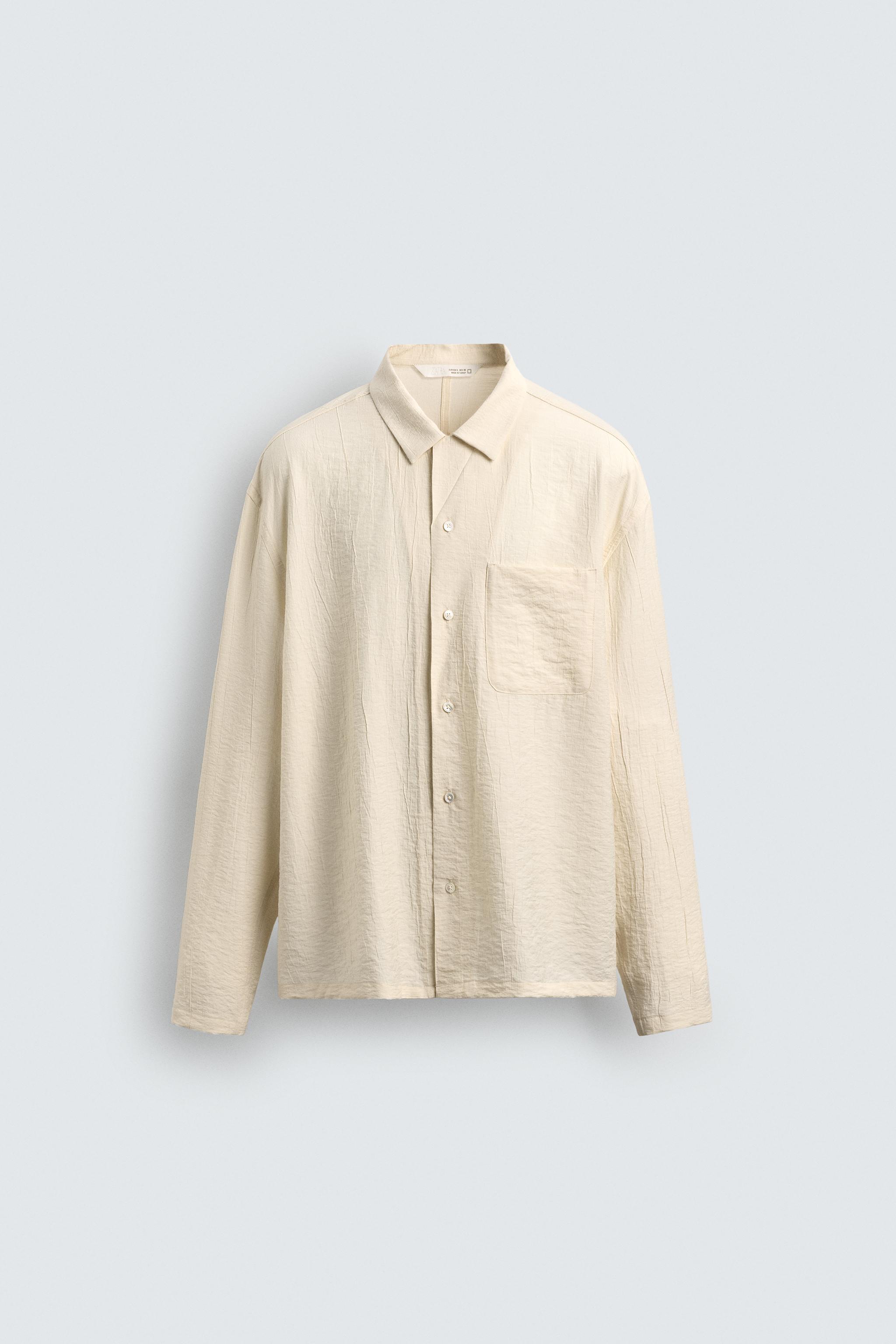 WRINKLED EFFECT FLOWY SHIRT