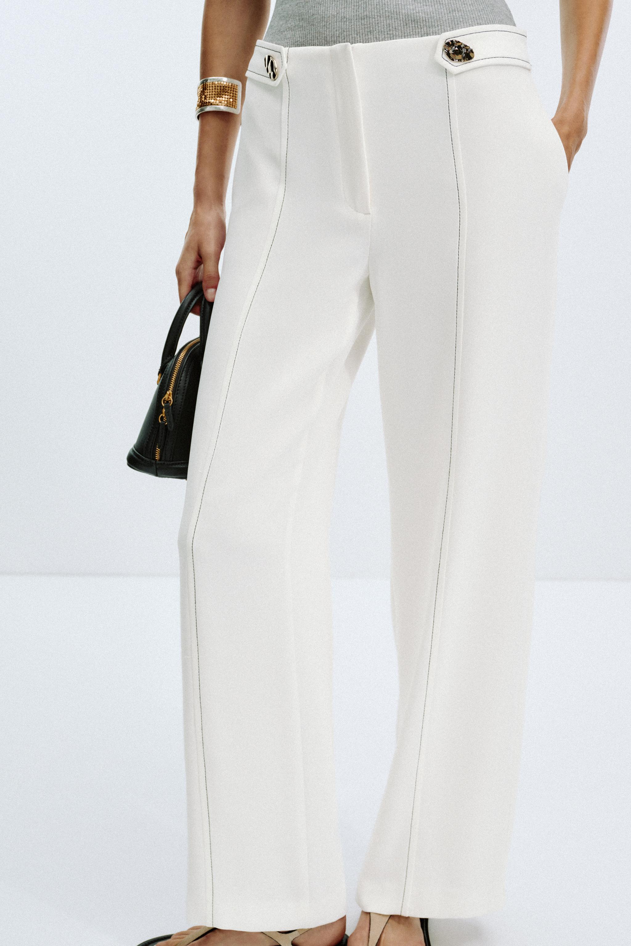 CONTRAST STITCHING LOOP PANTS