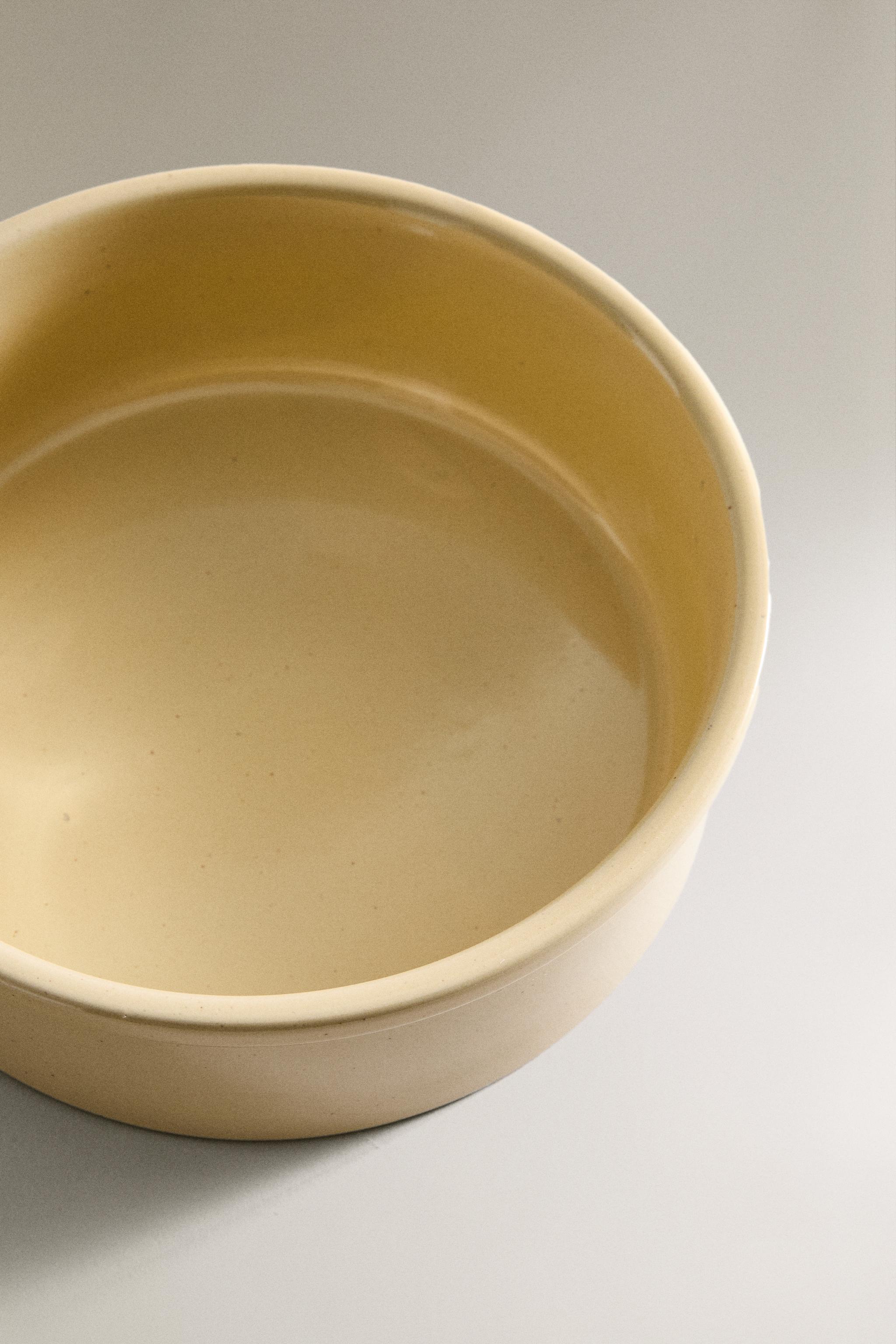 STONEWARE PET FOOD BOWL
