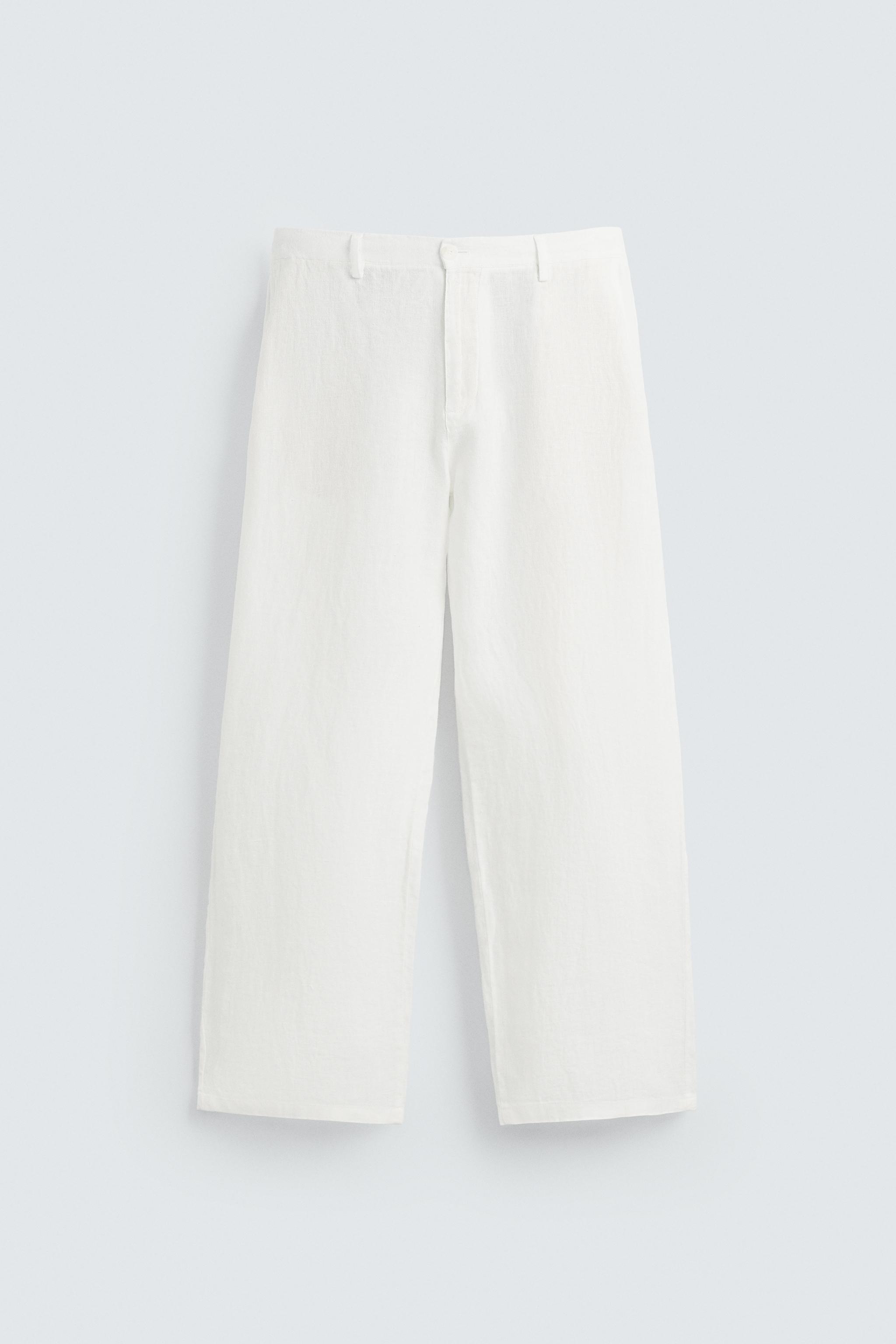 RELAXED FIT 100% LINEN PANTS