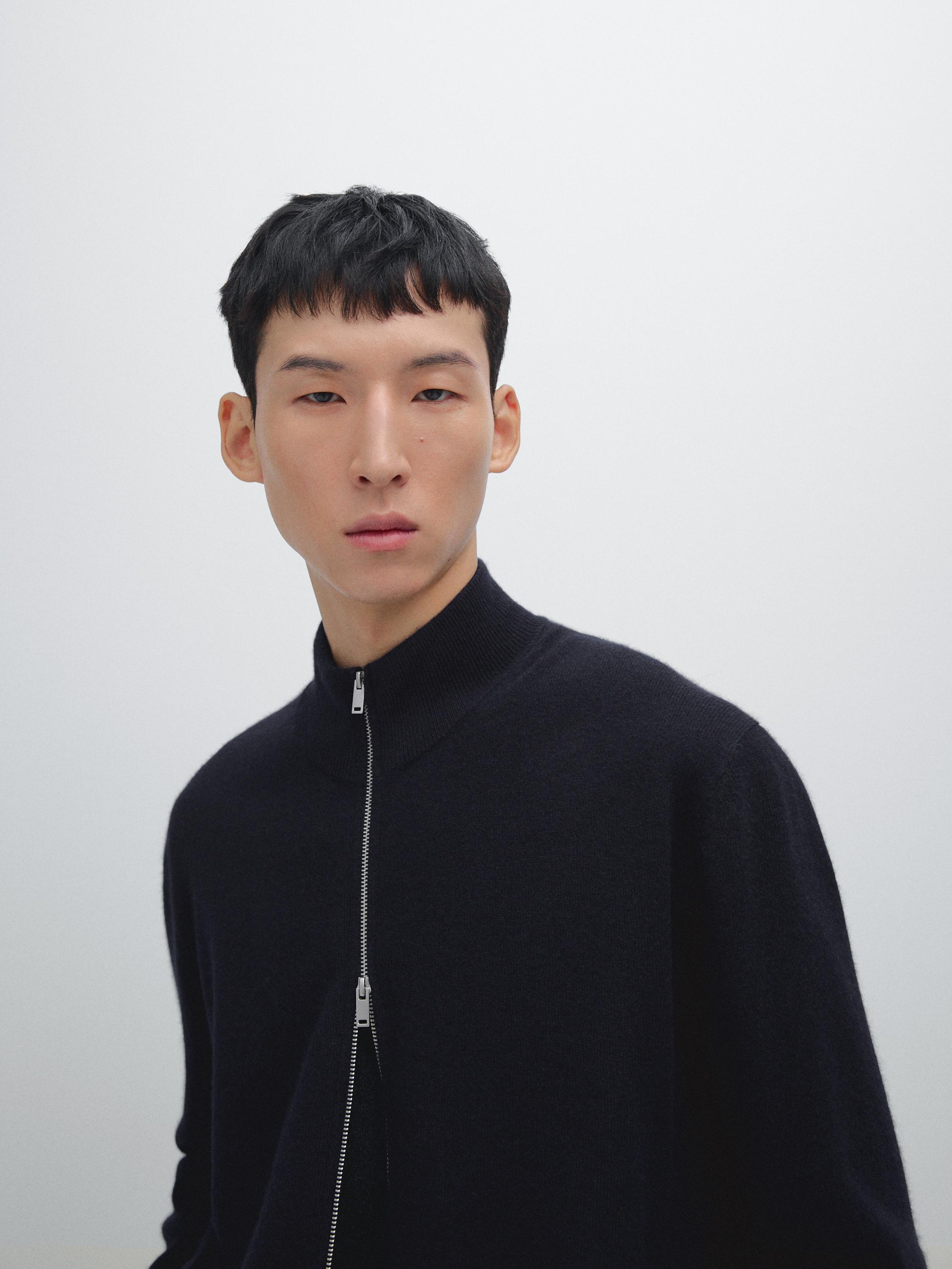 100% cashmere zip-up cardigan