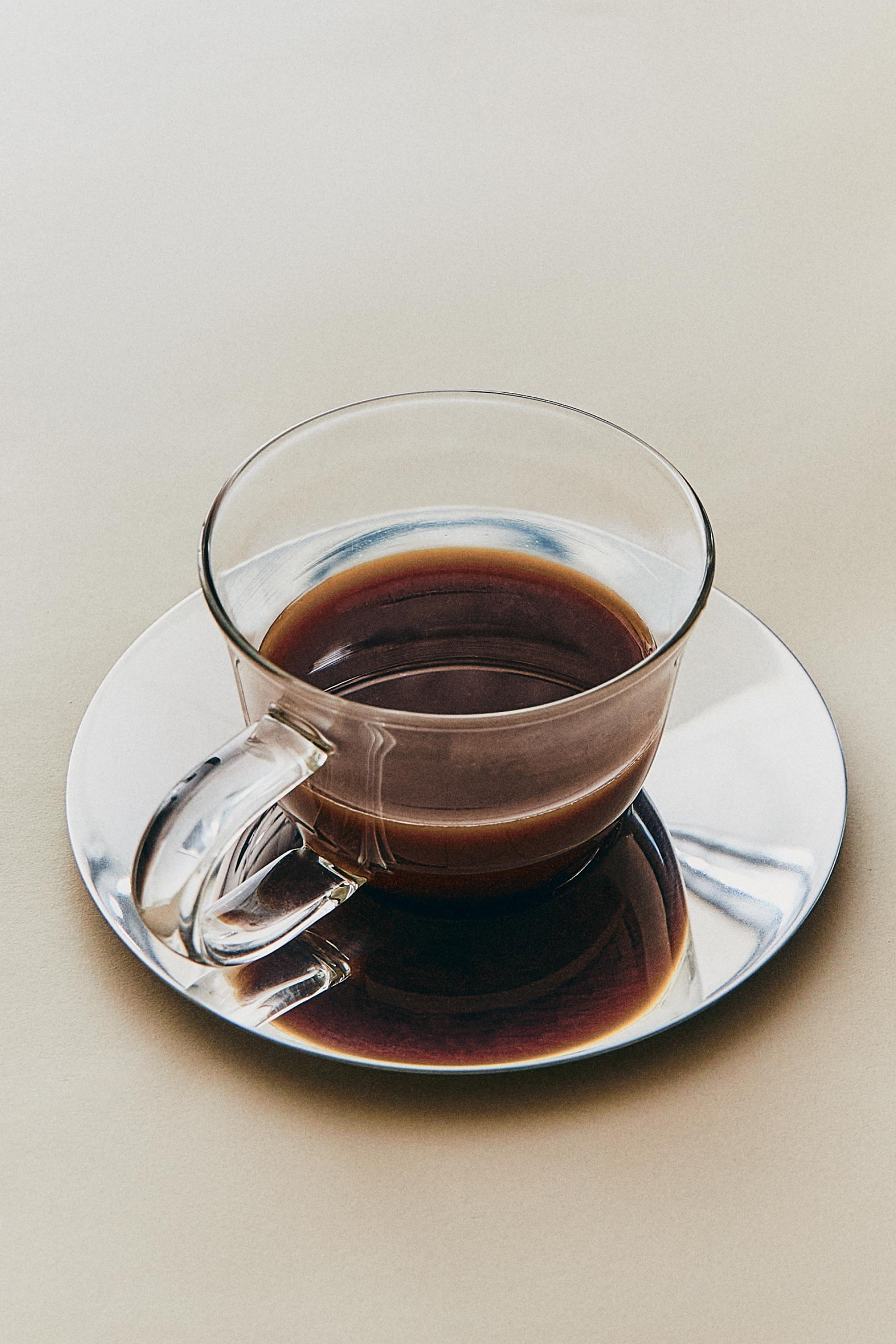 BOROSILICATE GLASS TEACUP AND SAUCER