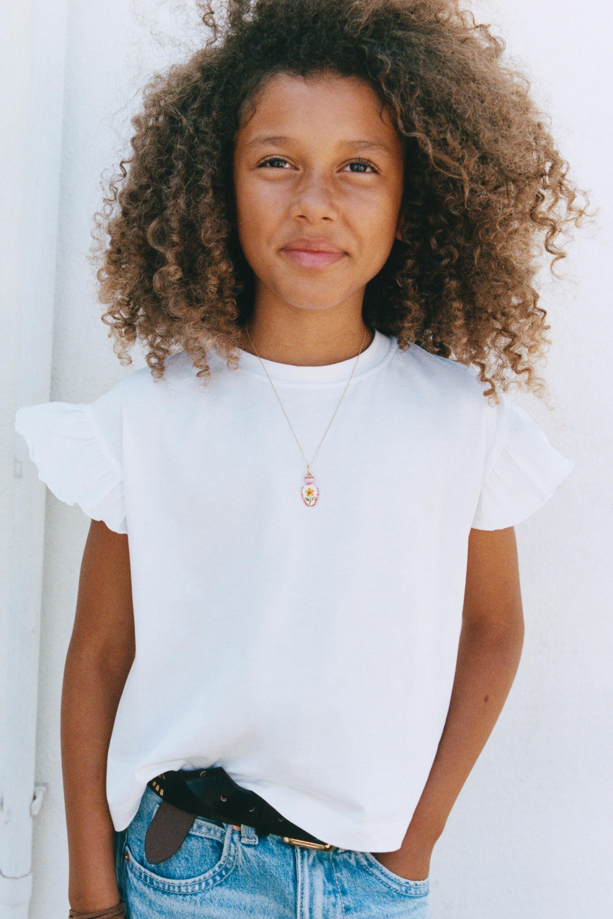 PLAIN RUFFLE T-SHIRT